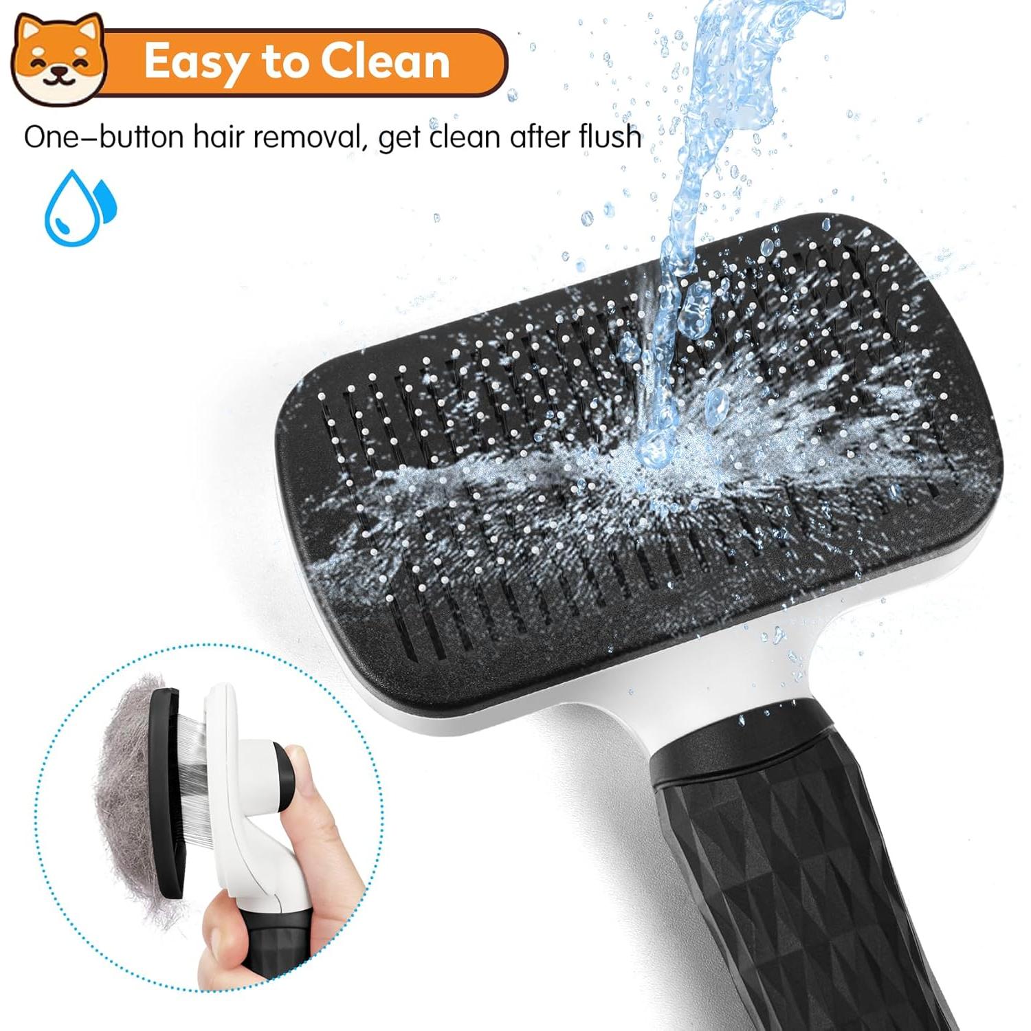 Cepillo Autolimpiante para Perros y Gatos PWOD - Negro