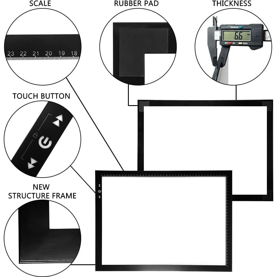 Mesa de Luz A3 HSK con Adaptador 12V 1A y 6000 Lux