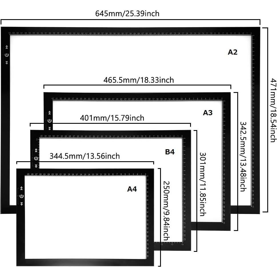 Mesa de Luz A3 HSK con Adaptador 12V 1A y 6000 Lux