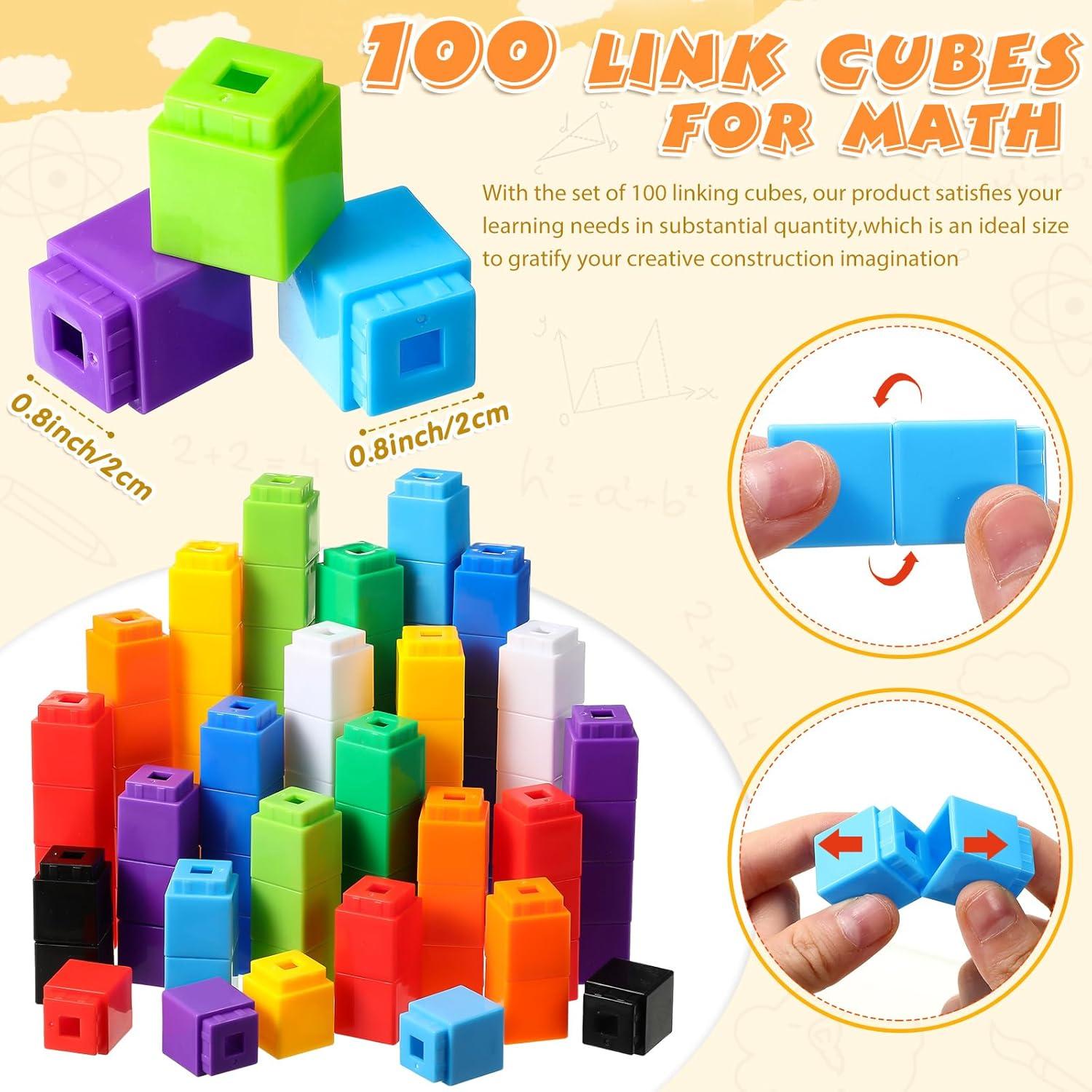 Cubos Enlazables Jenaai 100 Pcs para Matemáticas STEM 2 cm