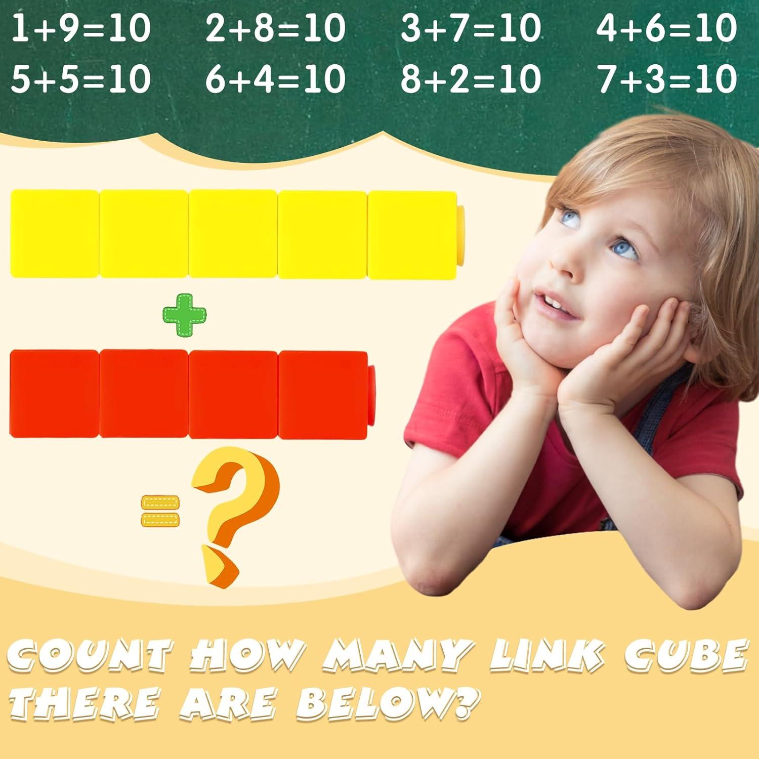 Cubos Enlazables Jenaai 100 Pcs para Matemáticas STEM 2 cm