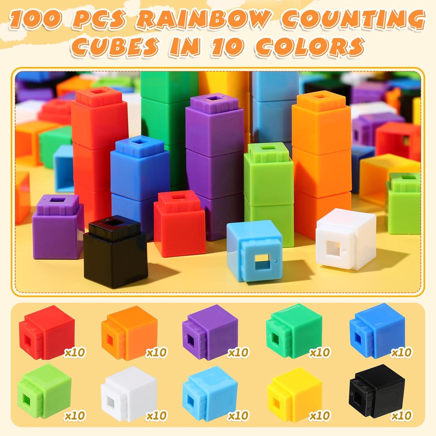 Cubos Enlazables Jenaai 100 Pcs para Matemáticas STEM 2 cm