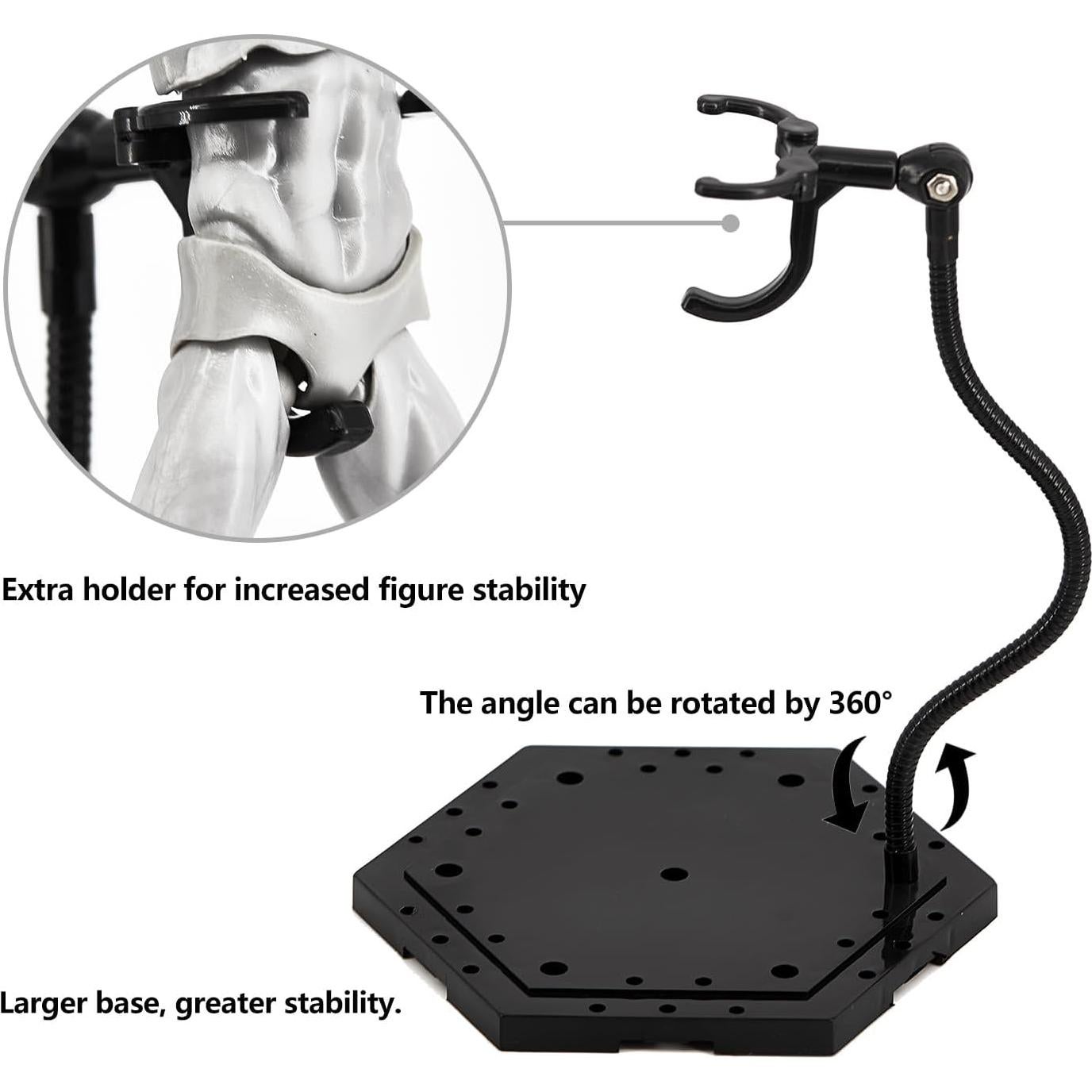 Paquete de 3 Soportes para Figuras de Acción Negros 1/144