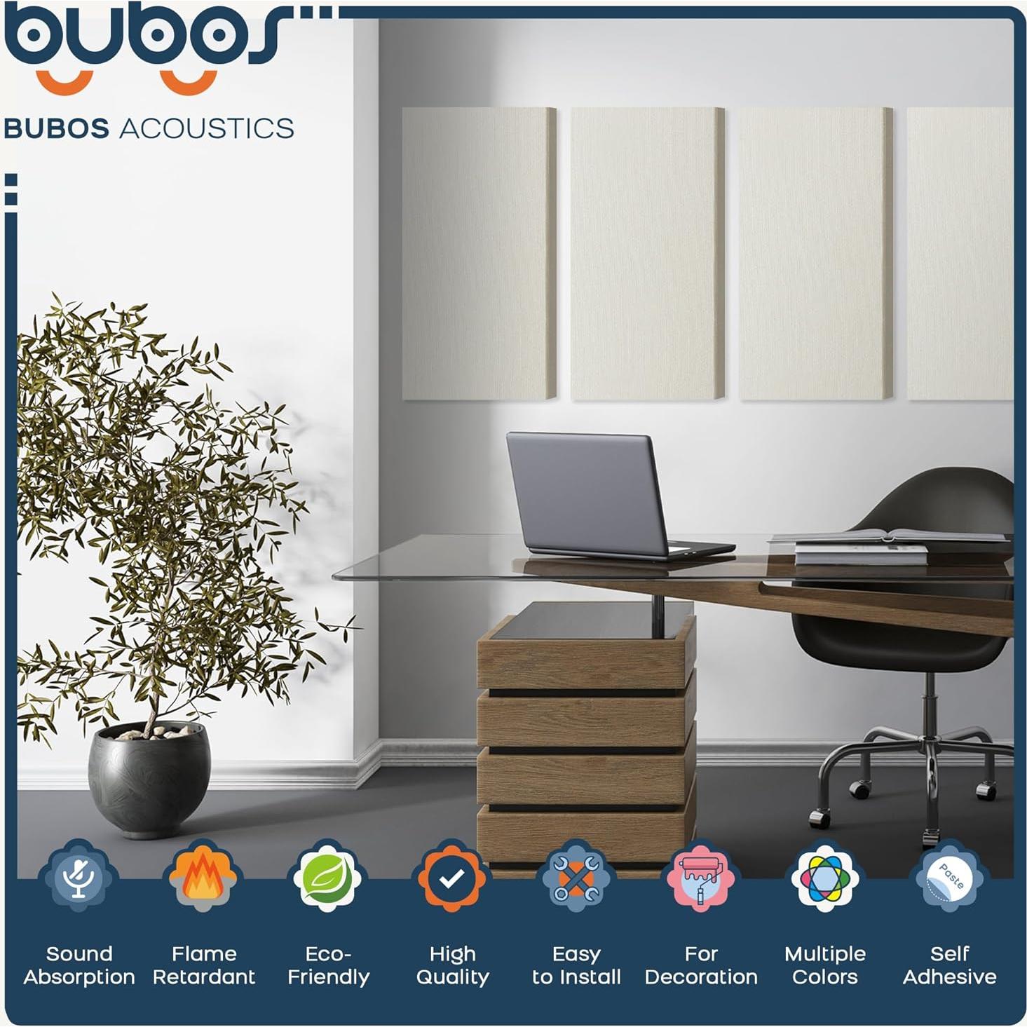 Paneles Acústicos BUBOS 4 PCS Beige 60x30 cm Autoadhesivos