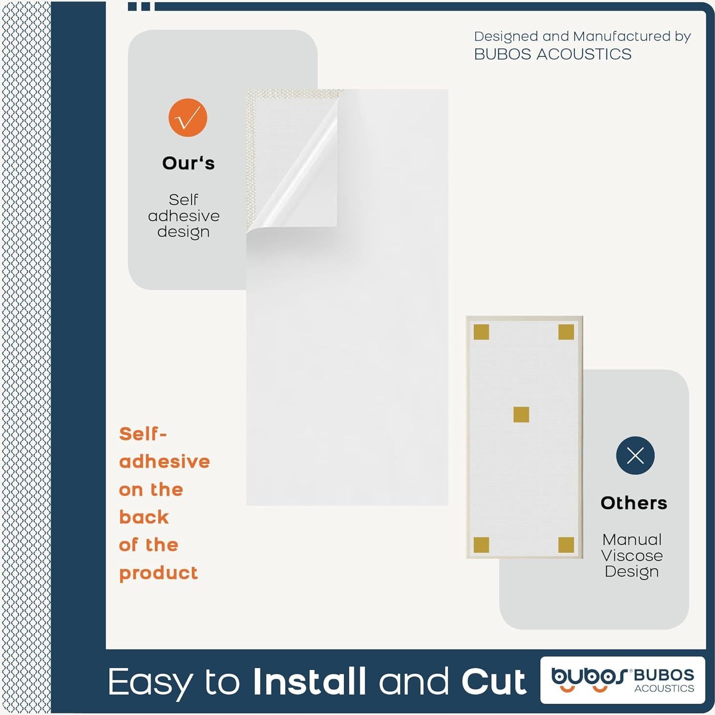 Paneles Acústicos BUBOS 4 PCS Beige 60x30 cm Autoadhesivos