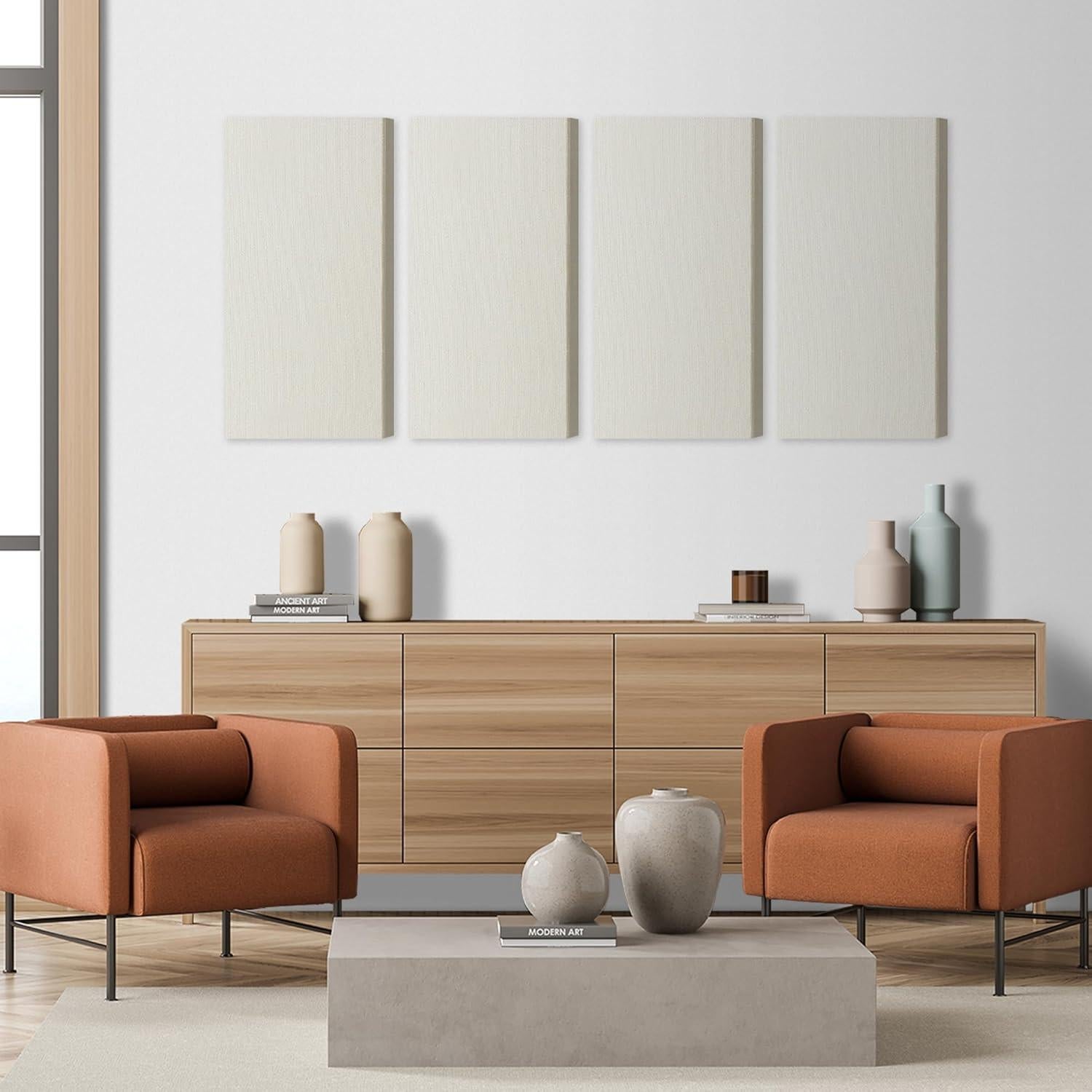 Paneles Acústicos BUBOS 4 PCS Beige 60x30 cm Autoadhesivos