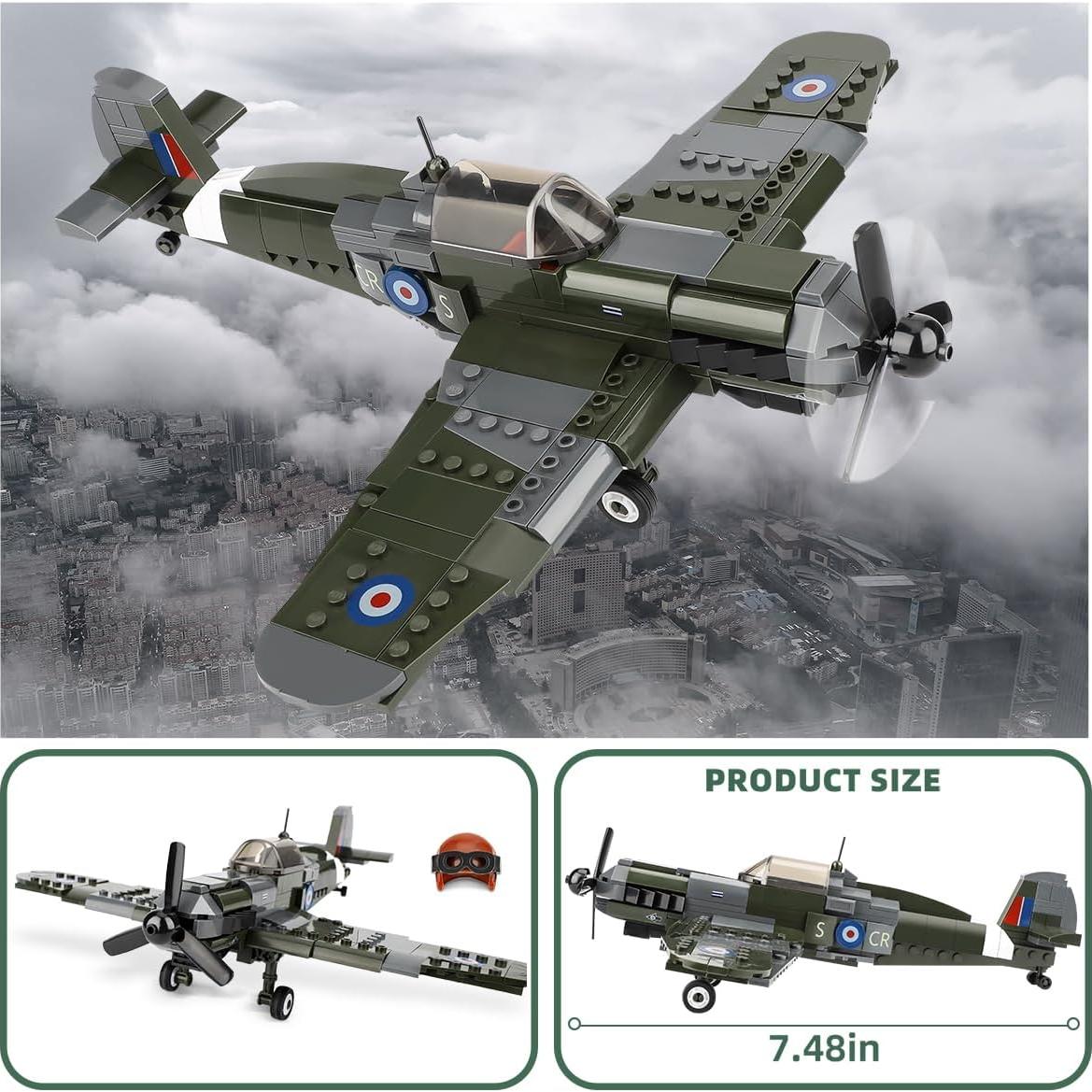 Set de Construcción Avión Militar TOY PLAYER WW2 290 Piezas