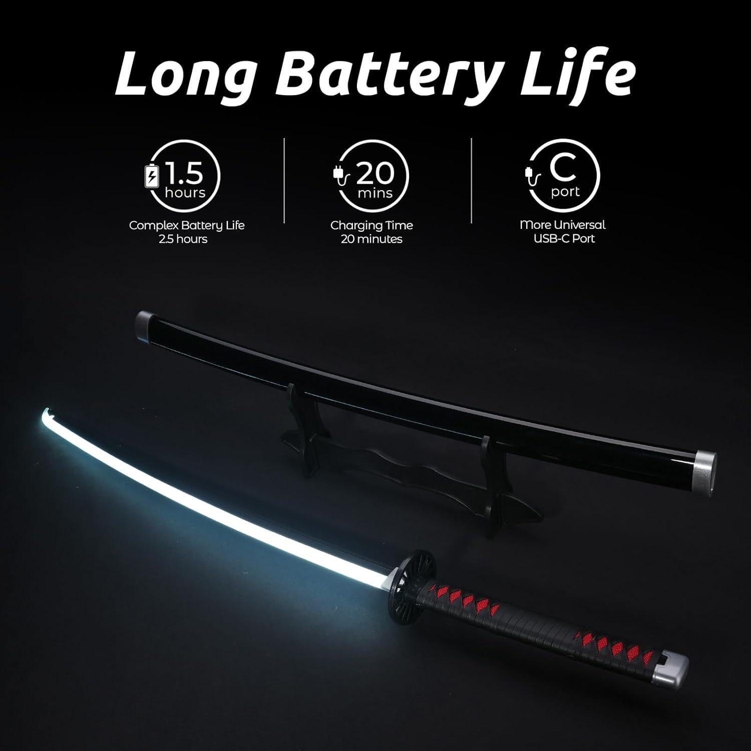 Espada LED Iluminada Zisu Tanjiro 101.6 cm Recargable