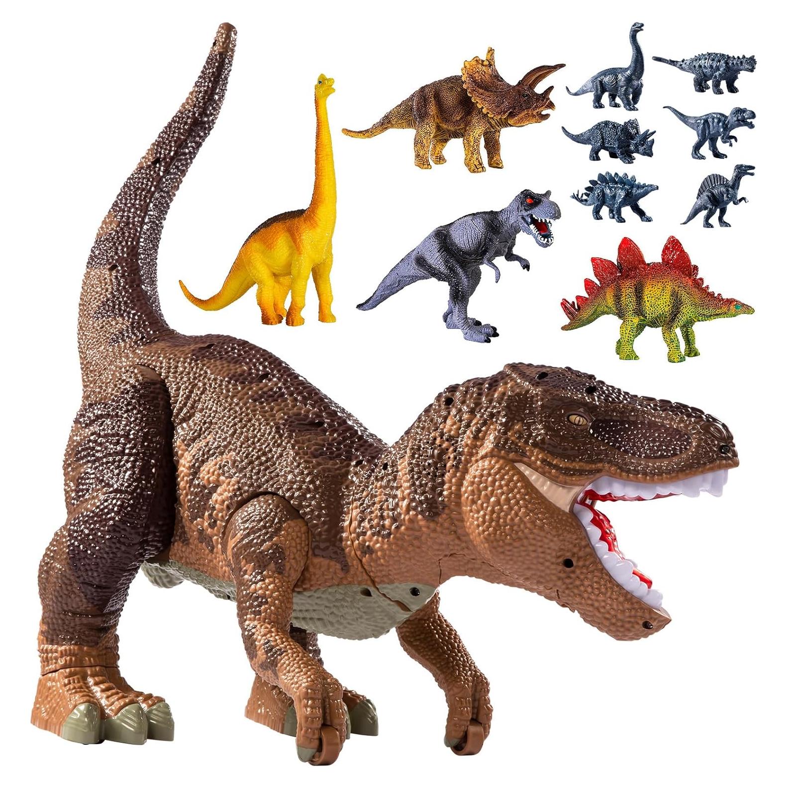 Juguete Dinosaurio Grande TEMI con Luz y Sonido, 10 Figuras