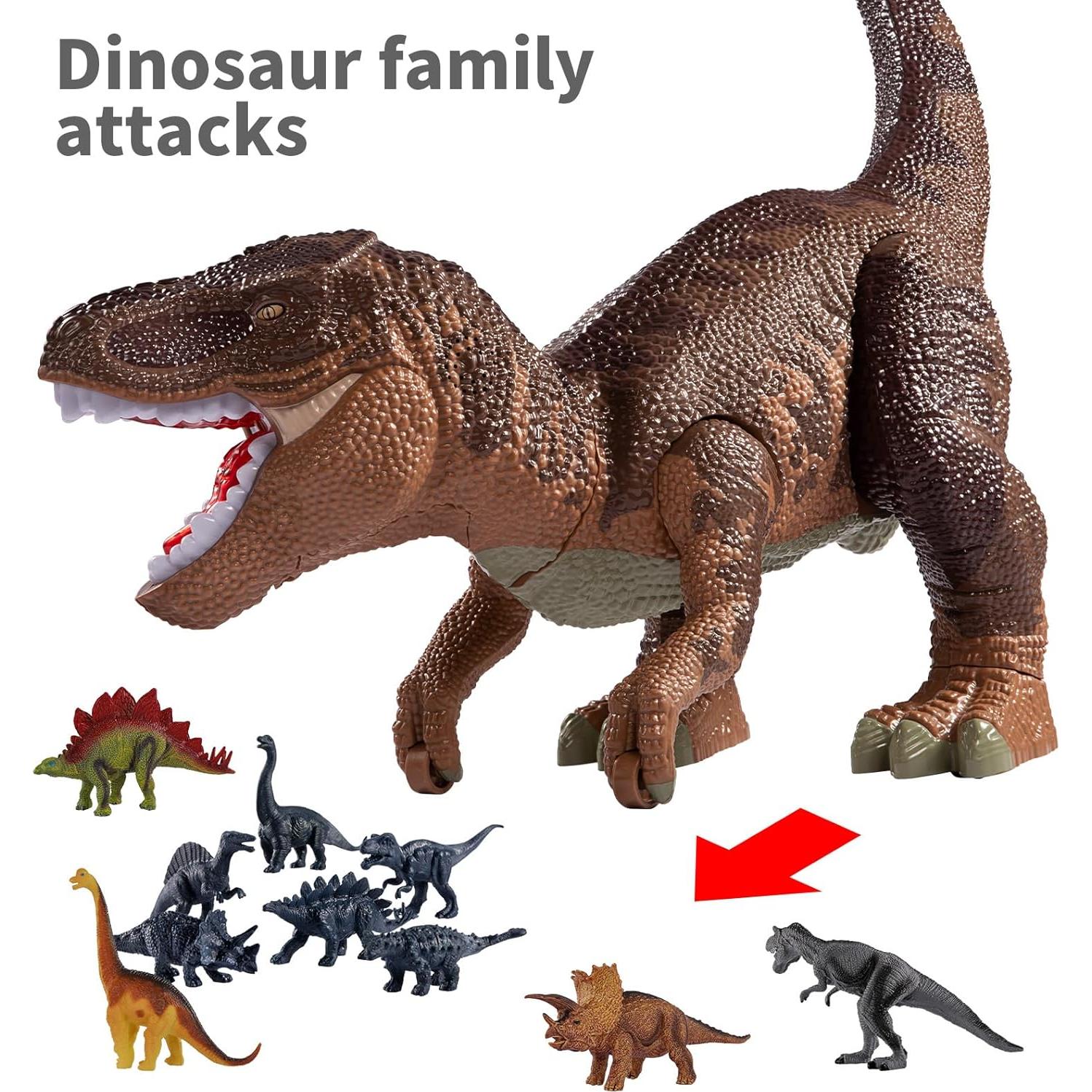 Juguete Dinosaurio Grande TEMI con Luz y Sonido, 10 Figuras