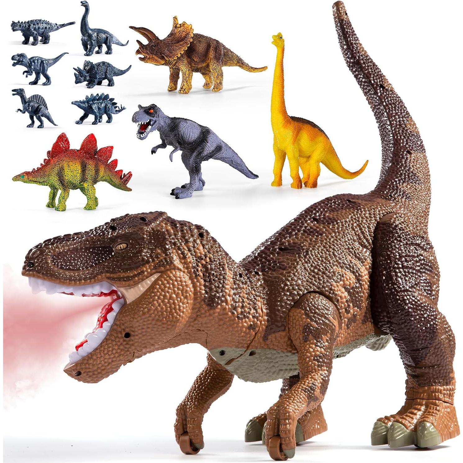 Juguete Dinosaurio Grande TEMI con Luz y Sonido, 10 Figuras