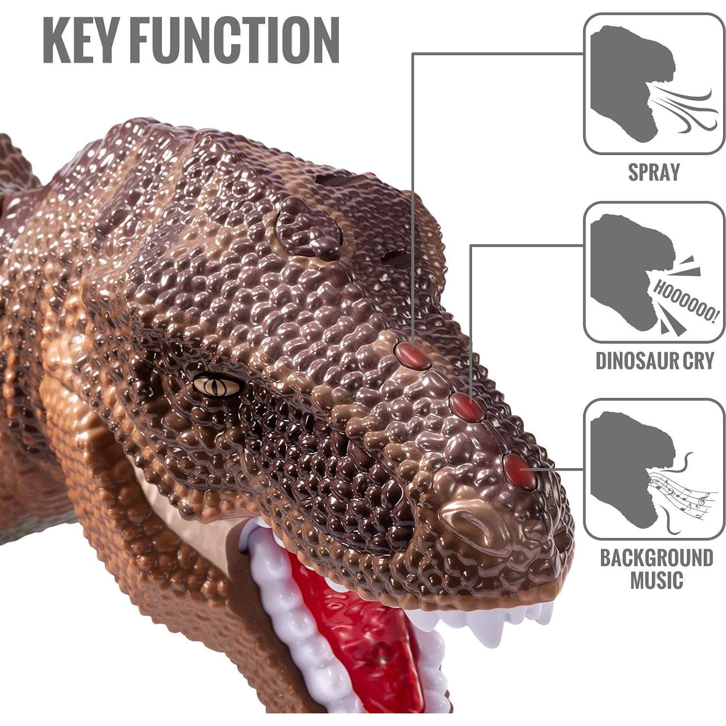 Juguete Dinosaurio Grande TEMI con Luz y Sonido, 10 Figuras