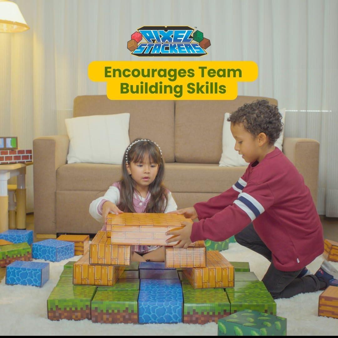 Bloques de Construcción Jumbo PixelStackers 100 Cartón para Niños