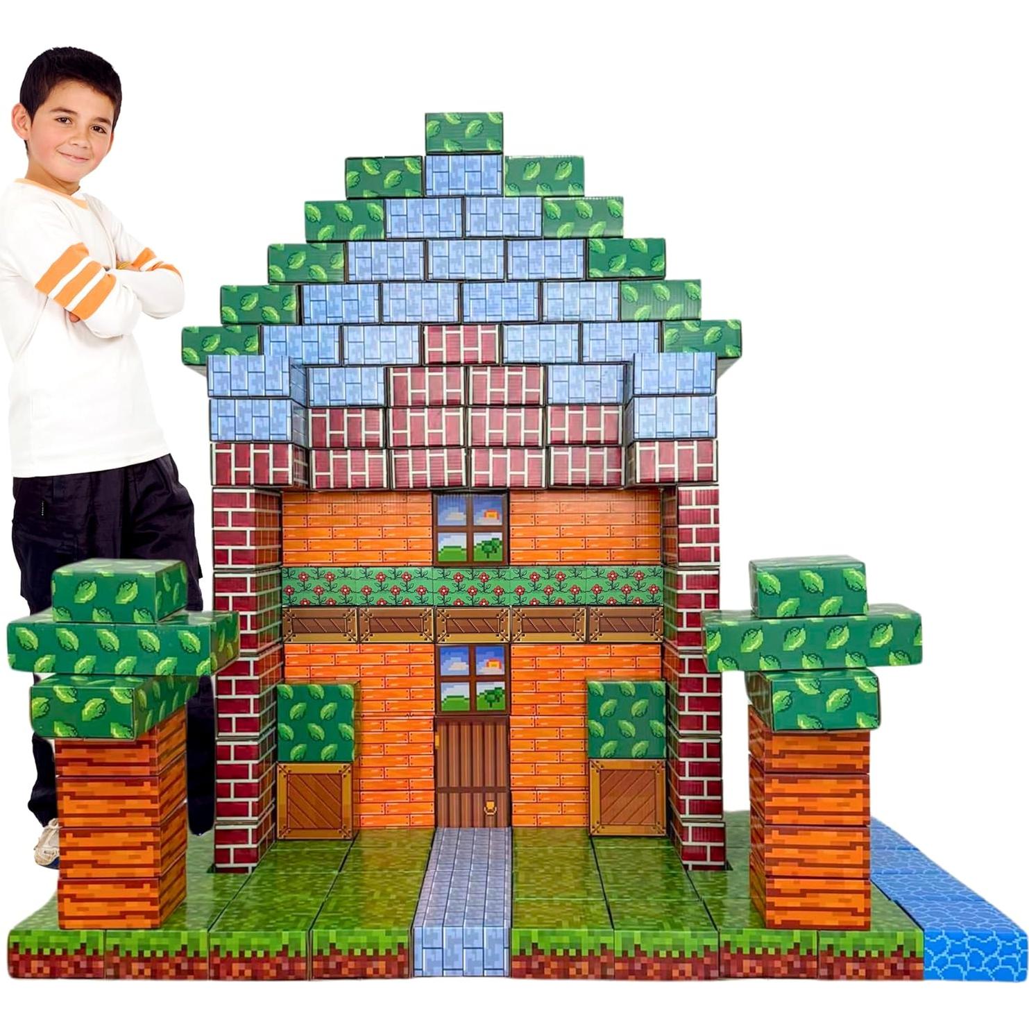 Bloques de Construcción Jumbo PixelStackers 100 Cartón para Niños