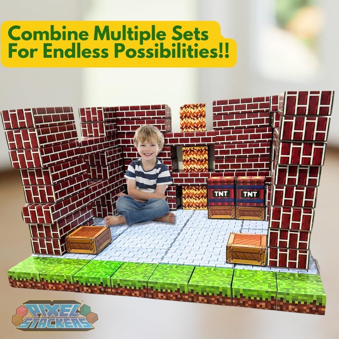 Bloques de Construcción Jumbo PixelStackers 100 Cartón para Niños