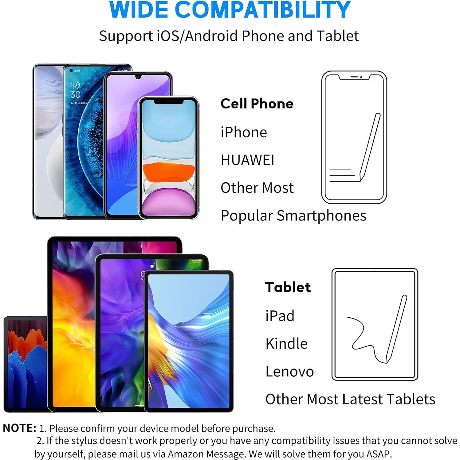 Lápiz Stylus Activo NTHJOYS Negro para iPad y Android Punta Fina