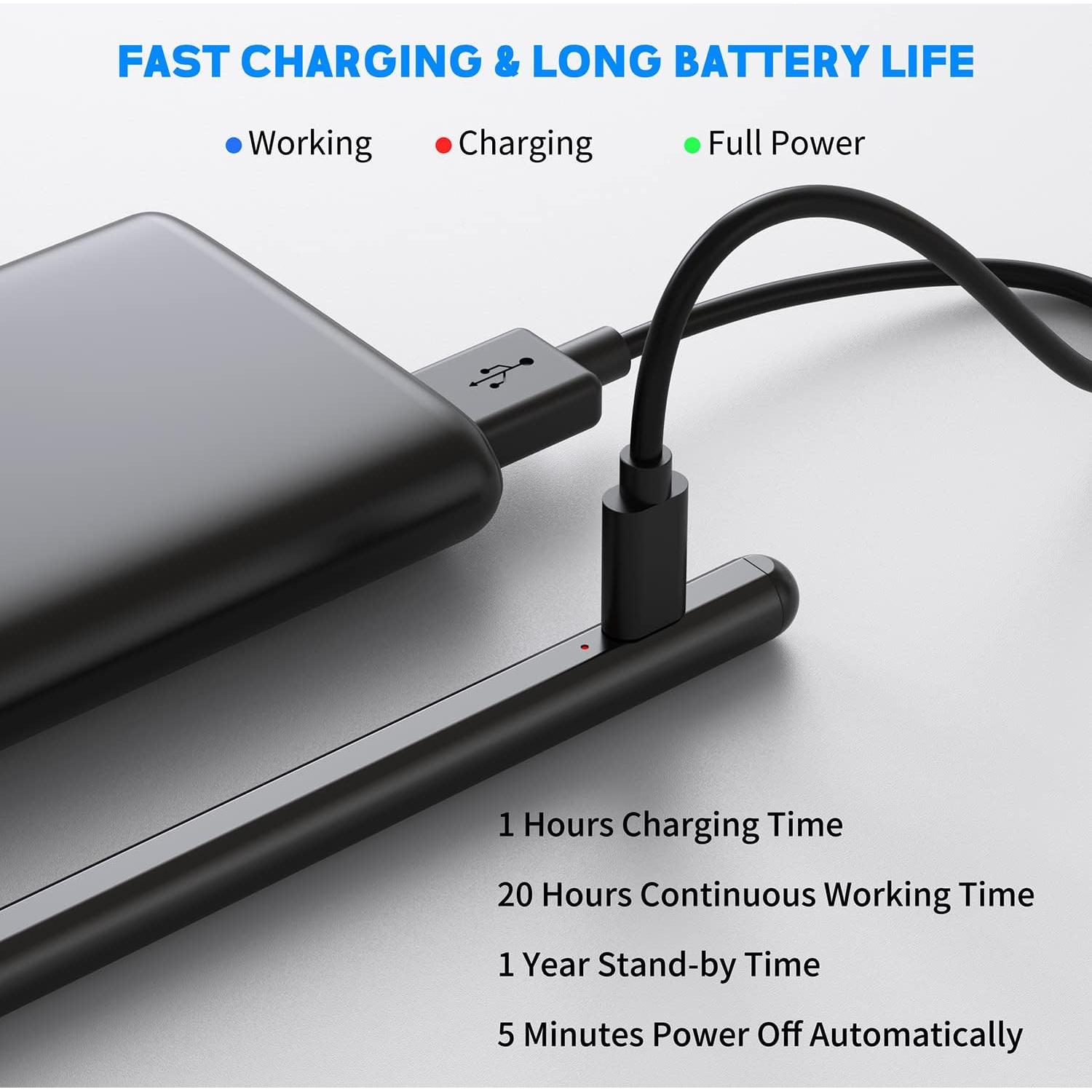 Lápiz Stylus Activo NTHJOYS Negro para iPad y Android Punta Fina