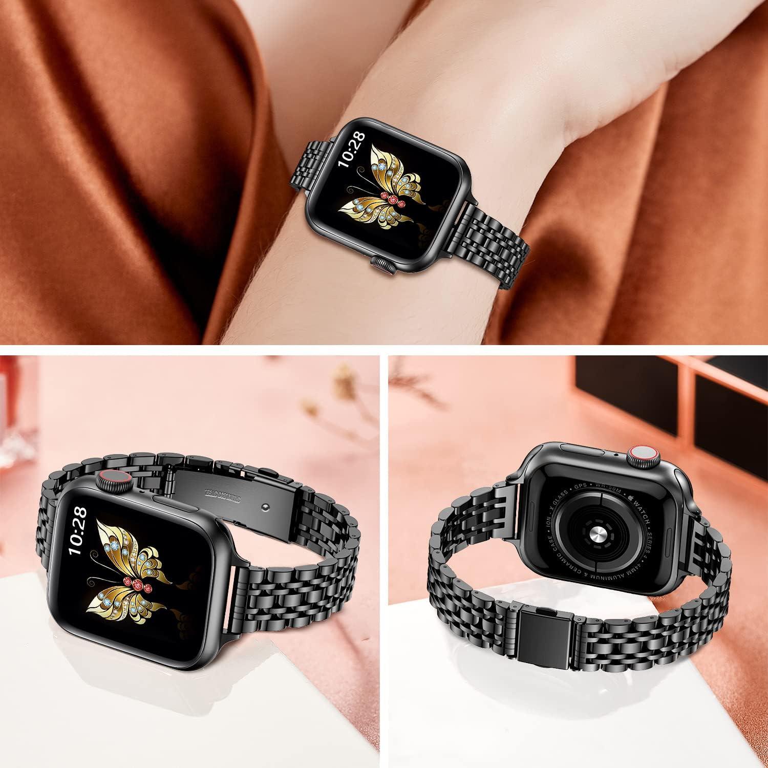 Banda de Metal Slim MioHHR para Apple Watch 38-42mm Negro