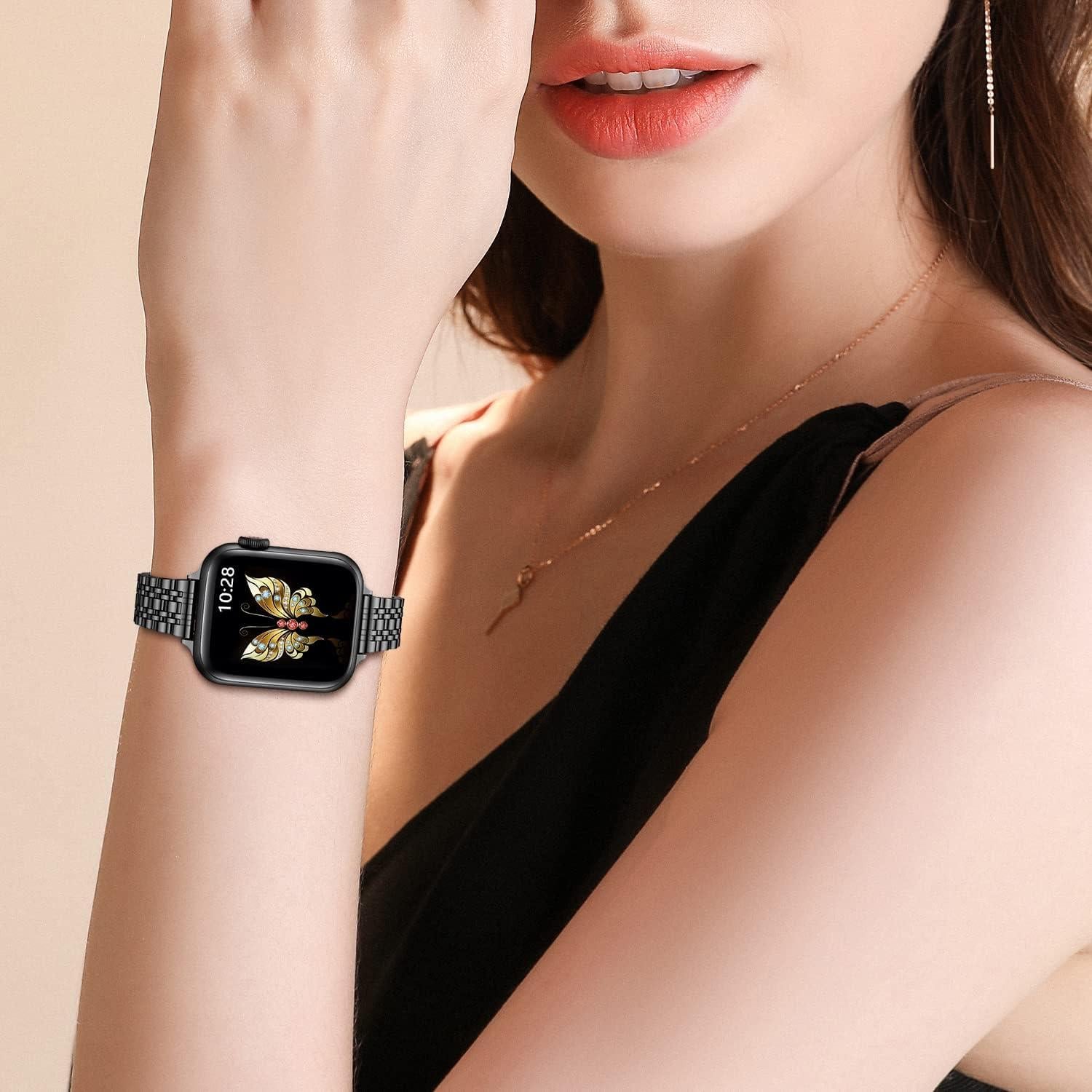 Banda de Metal Slim MioHHR para Apple Watch 38-42mm Negro