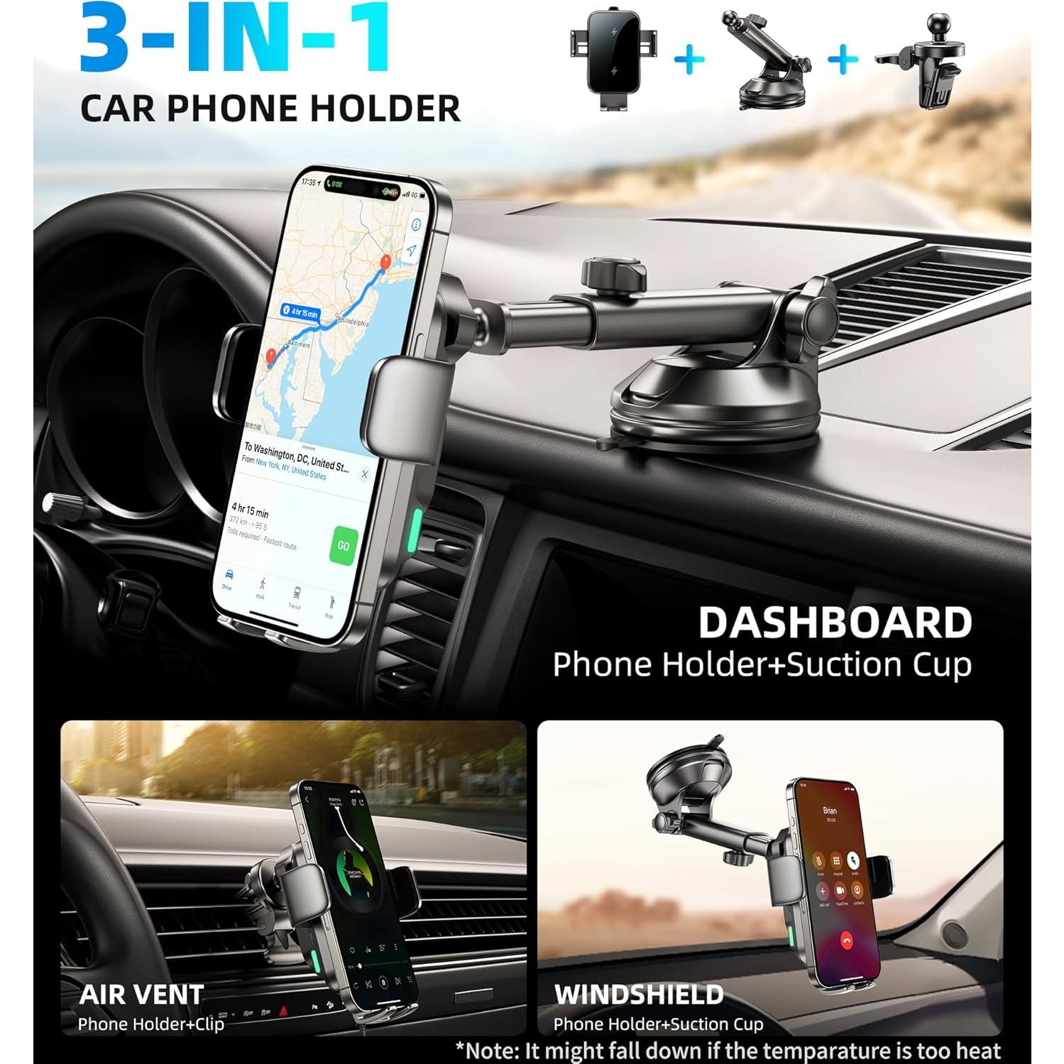 Soporte Cargador Inalámbrico para Coche 15W - Shenzhen Caibo X6