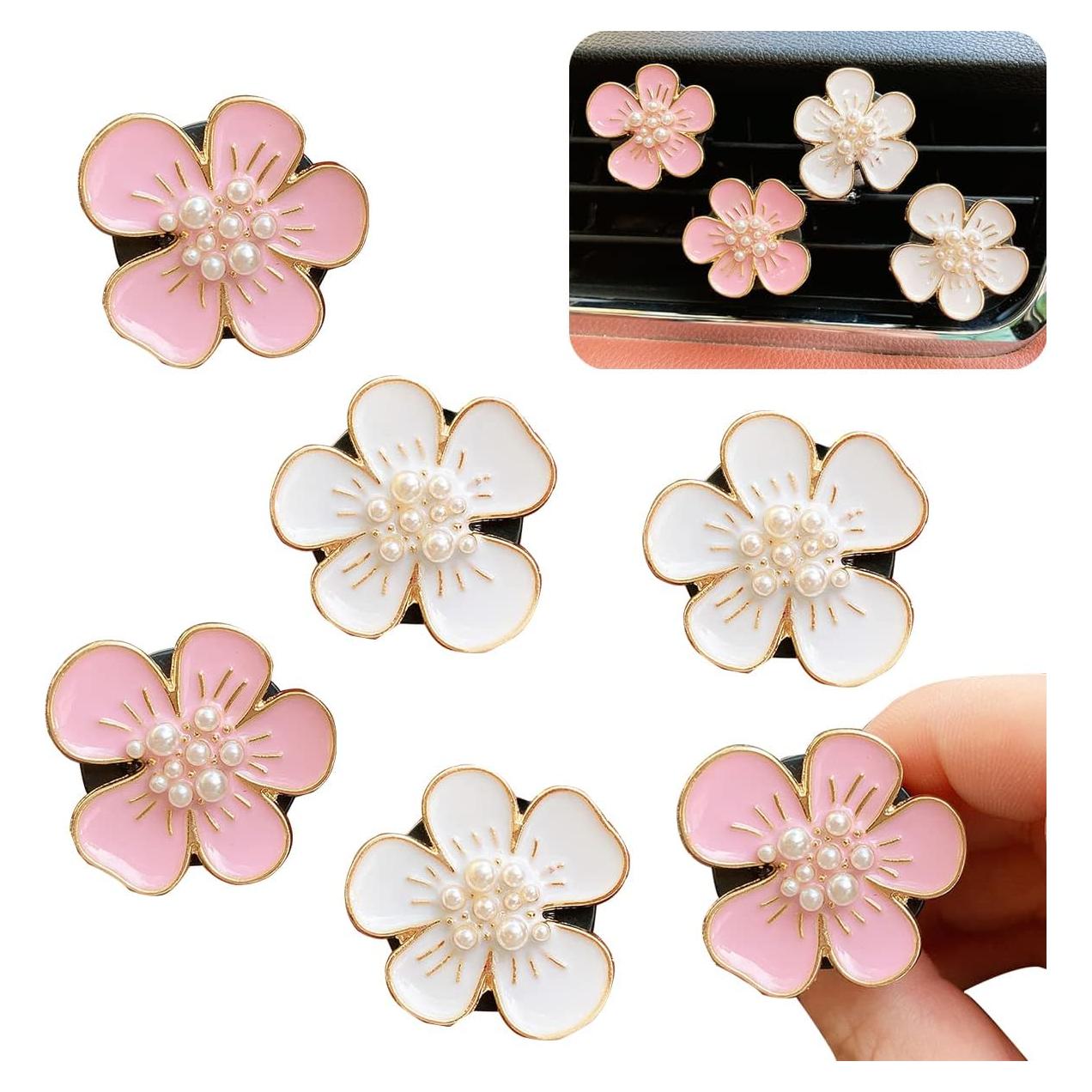 Clip de Ventilación para Ambientadores de Aire UPCSKDA - 6 Pcs Rosa y Blanco