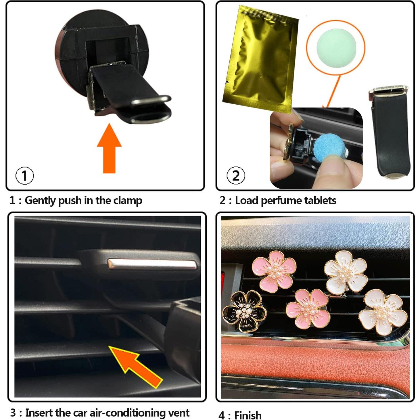 Clip de Ventilación para Ambientadores de Aire UPCSKDA - 6 Pcs Rosa y Blanco