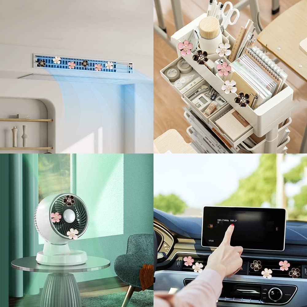 Clip de Ventilación para Ambientadores de Aire UPCSKDA - 6 Pcs Rosa y Blanco