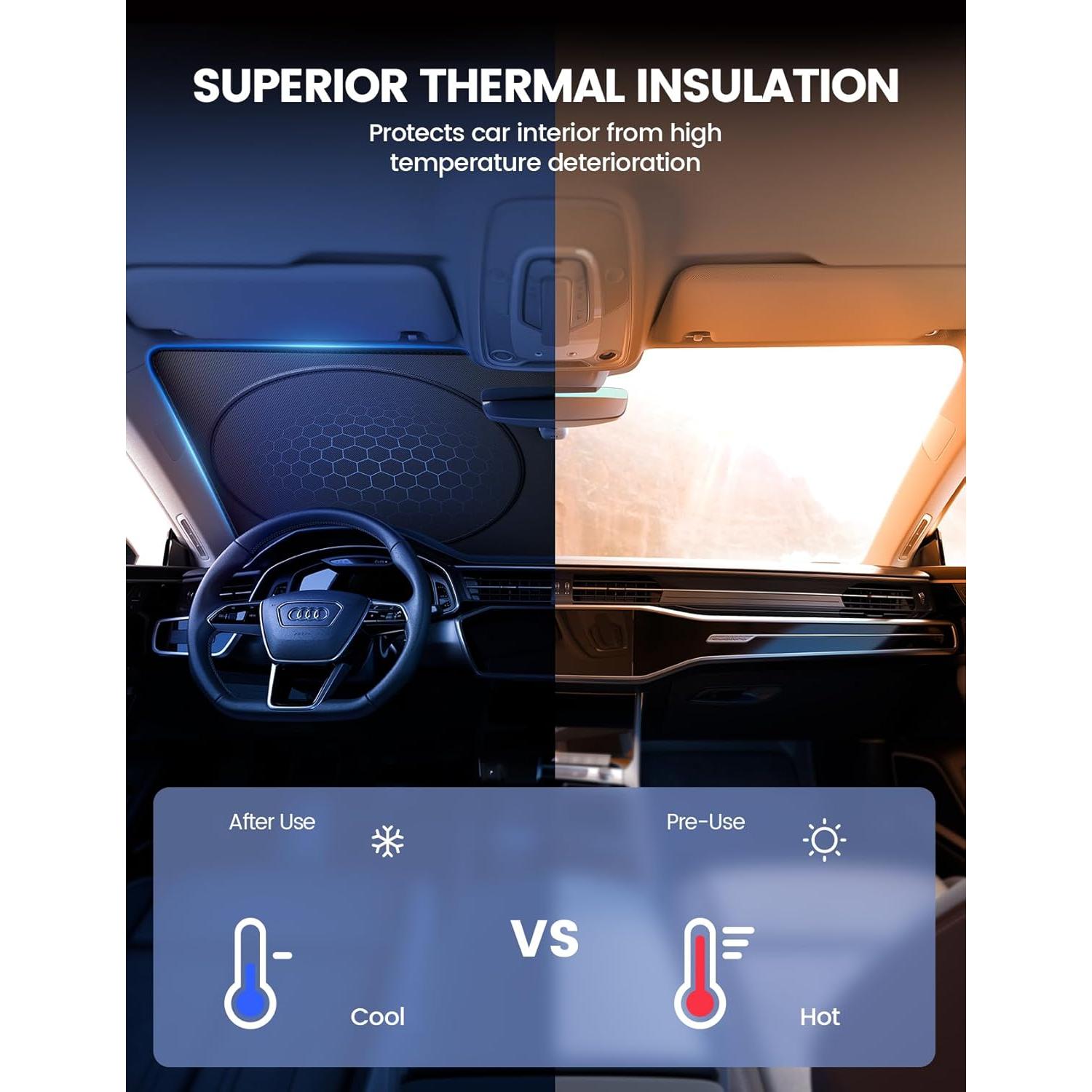 Cubierta Solar para Parabrisas Lamicall 162.56x86.36cm UV 240T