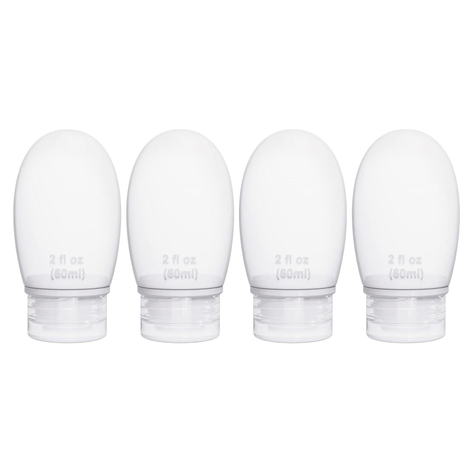 Set de 4 Botellas de Silicona 60ml Aprobadas por TSA Imuviy
