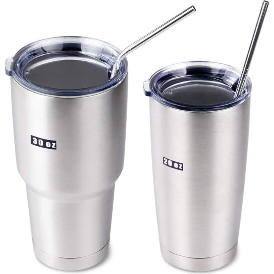 Juego de 10 Pajillas Reutilizables HuaQi de Acero Inoxidable 26.67 cm