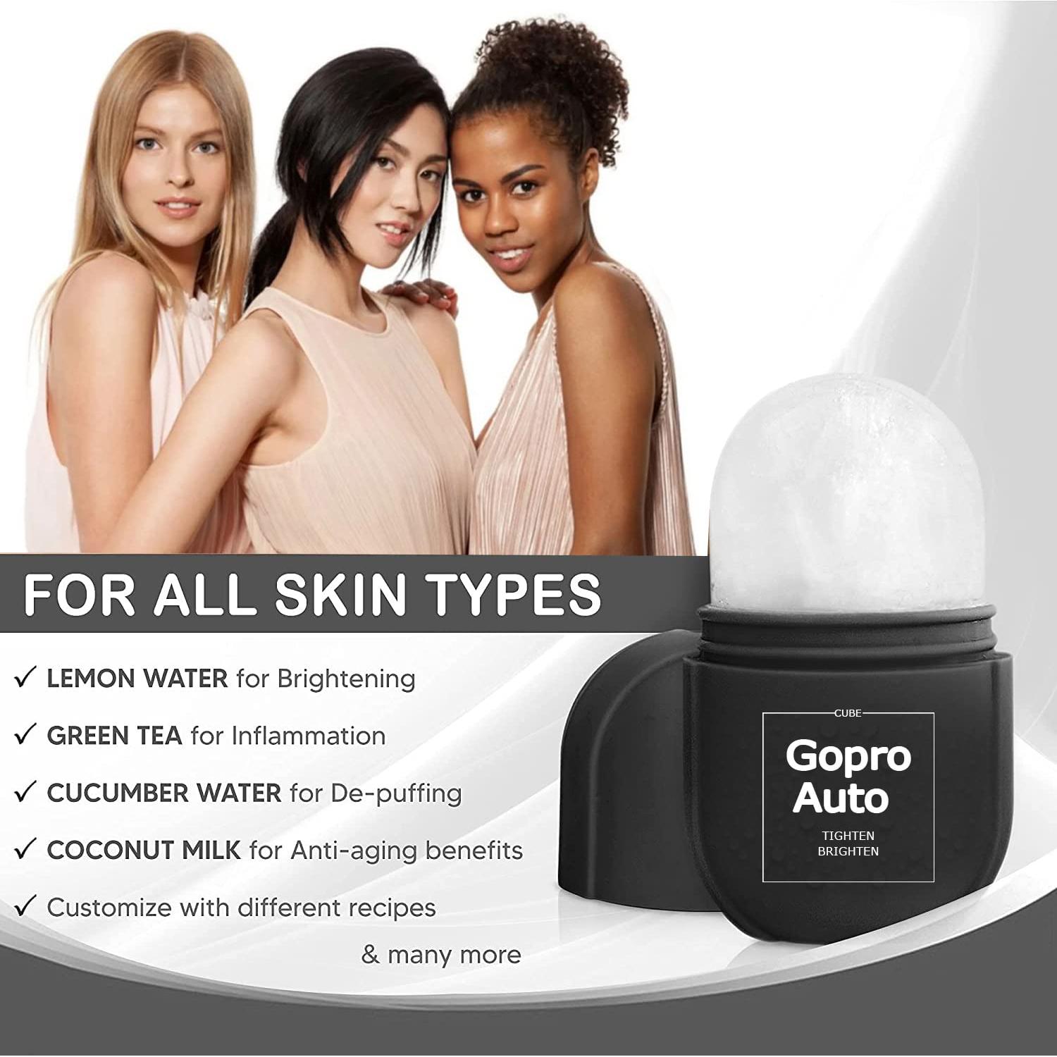 Rodillo de Hielo Facial Goproauto Negro - Tonifica y Reduce Bolsas