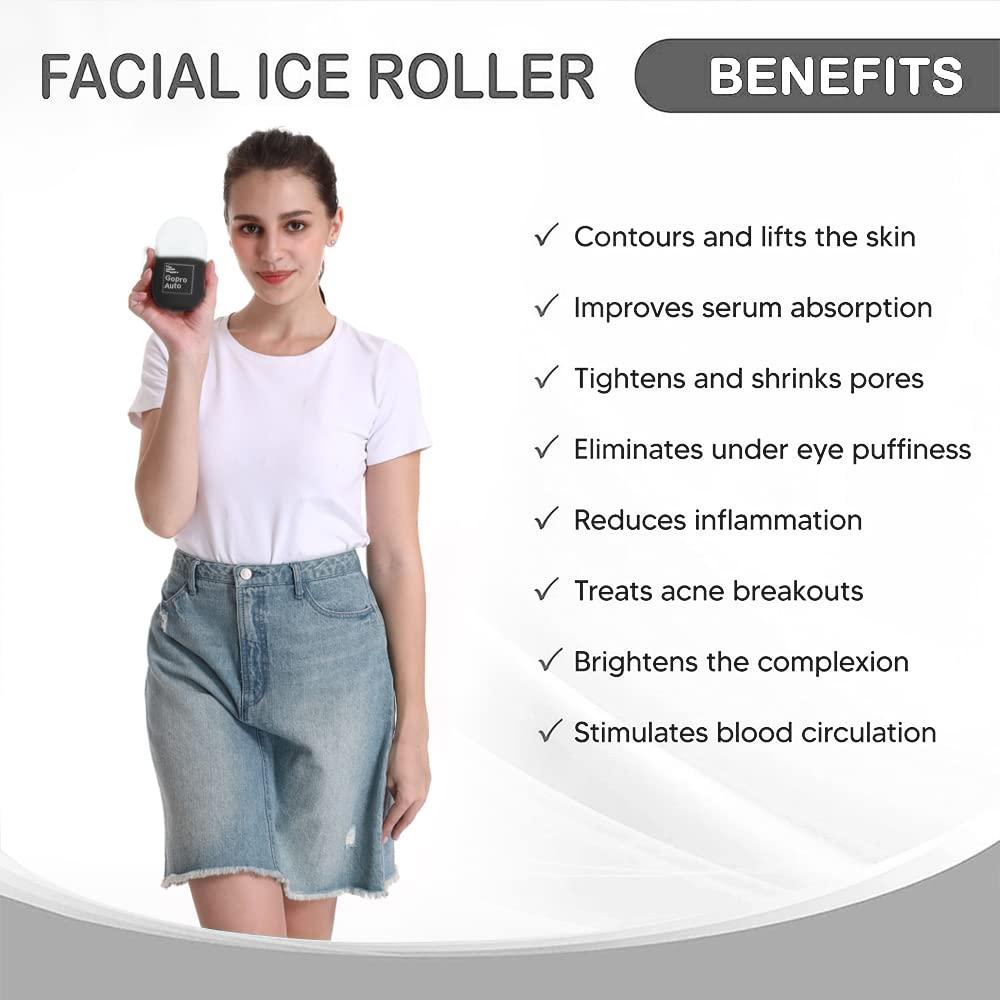 Rodillo de Hielo Facial Goproauto Negro - Tonifica y Reduce Bolsas