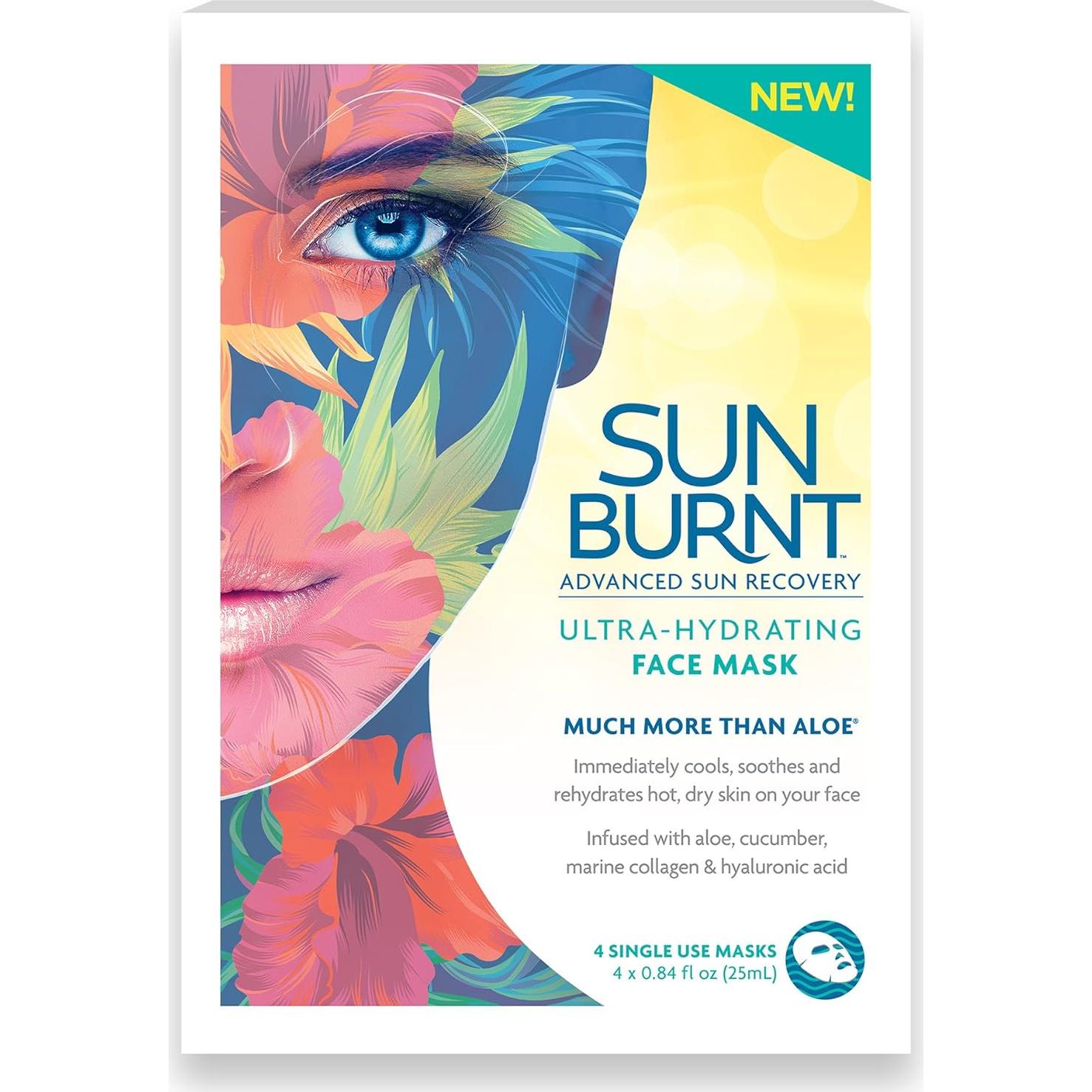 Mascarilla Facial Ultra Hidratante Sunburnt - 4 Unidades