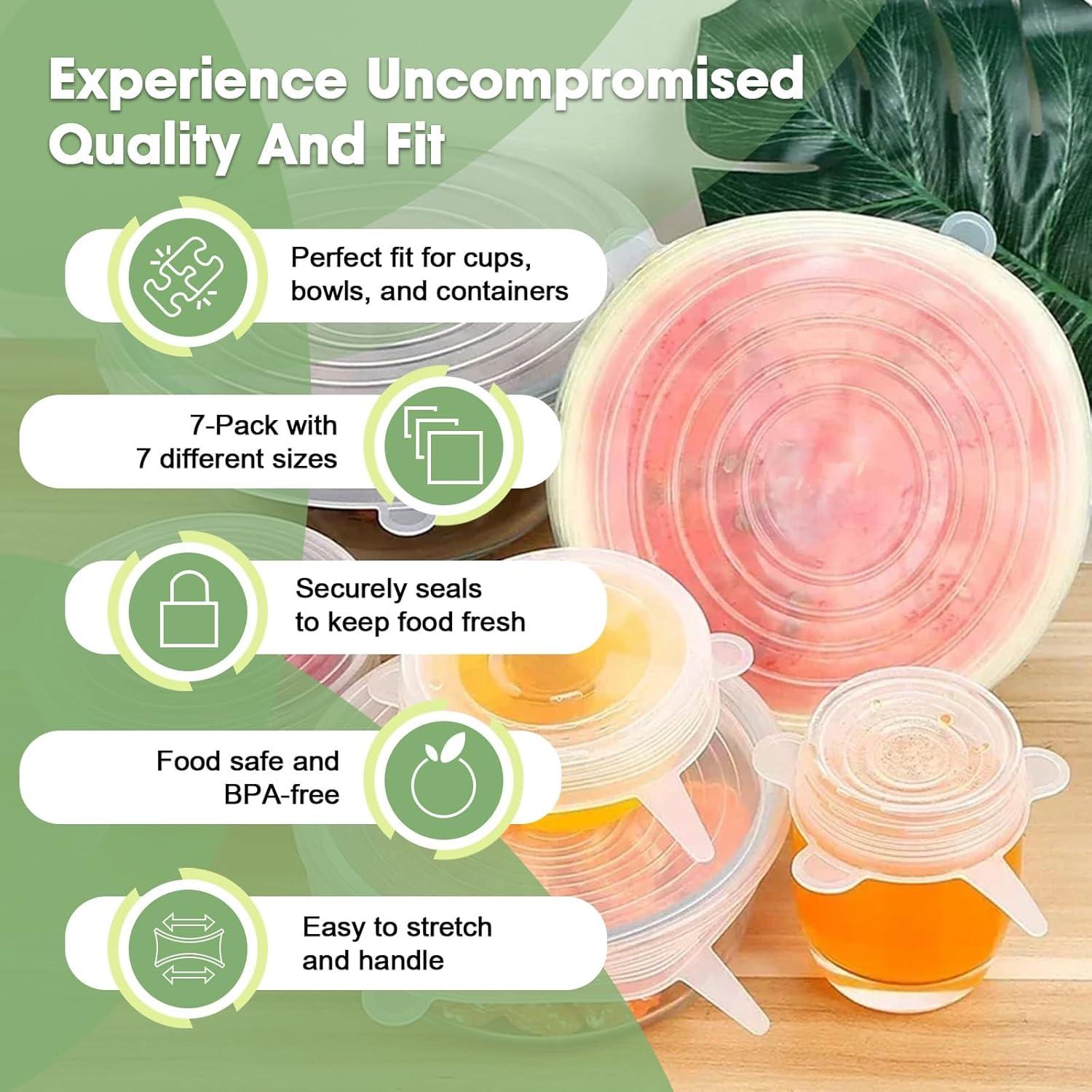 Tapas de Silicona Reutilizables O-CONN - Juego de 7 Piezas