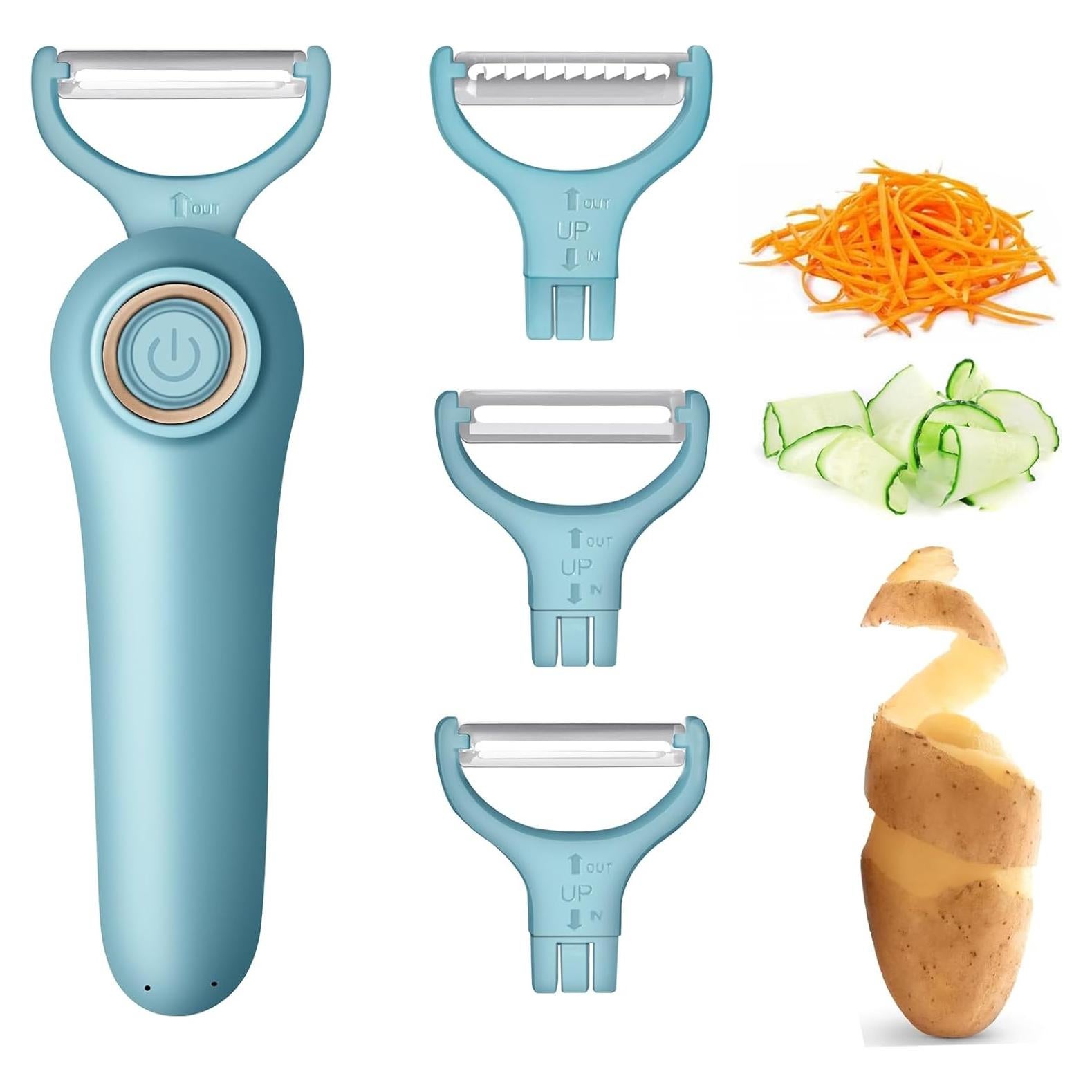 Pelador Eléctrico SUNHAIXIA 3-en-1 Cuchillas Intercambiables