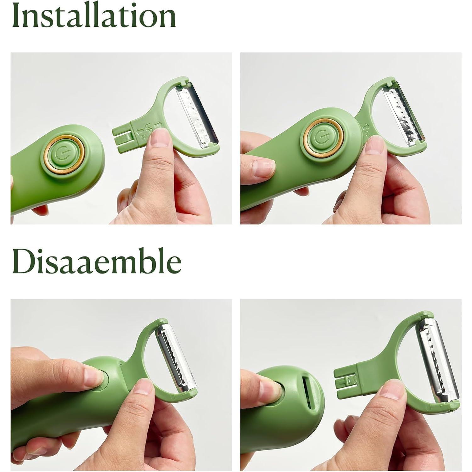 Pelador Eléctrico SUNHAIXIA 3-en-1 Cuchillas Intercambiables