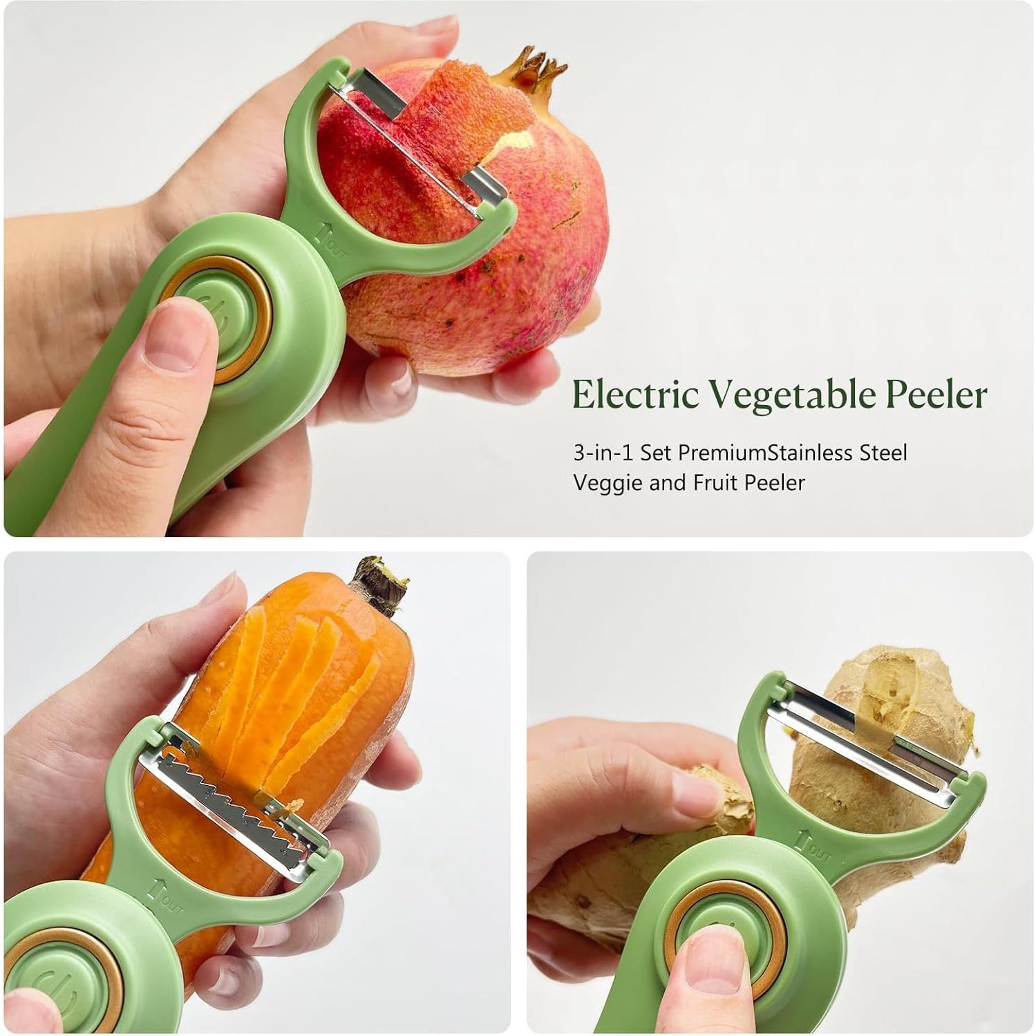 Pelador Eléctrico SUNHAIXIA 3-en-1 Cuchillas Intercambiables