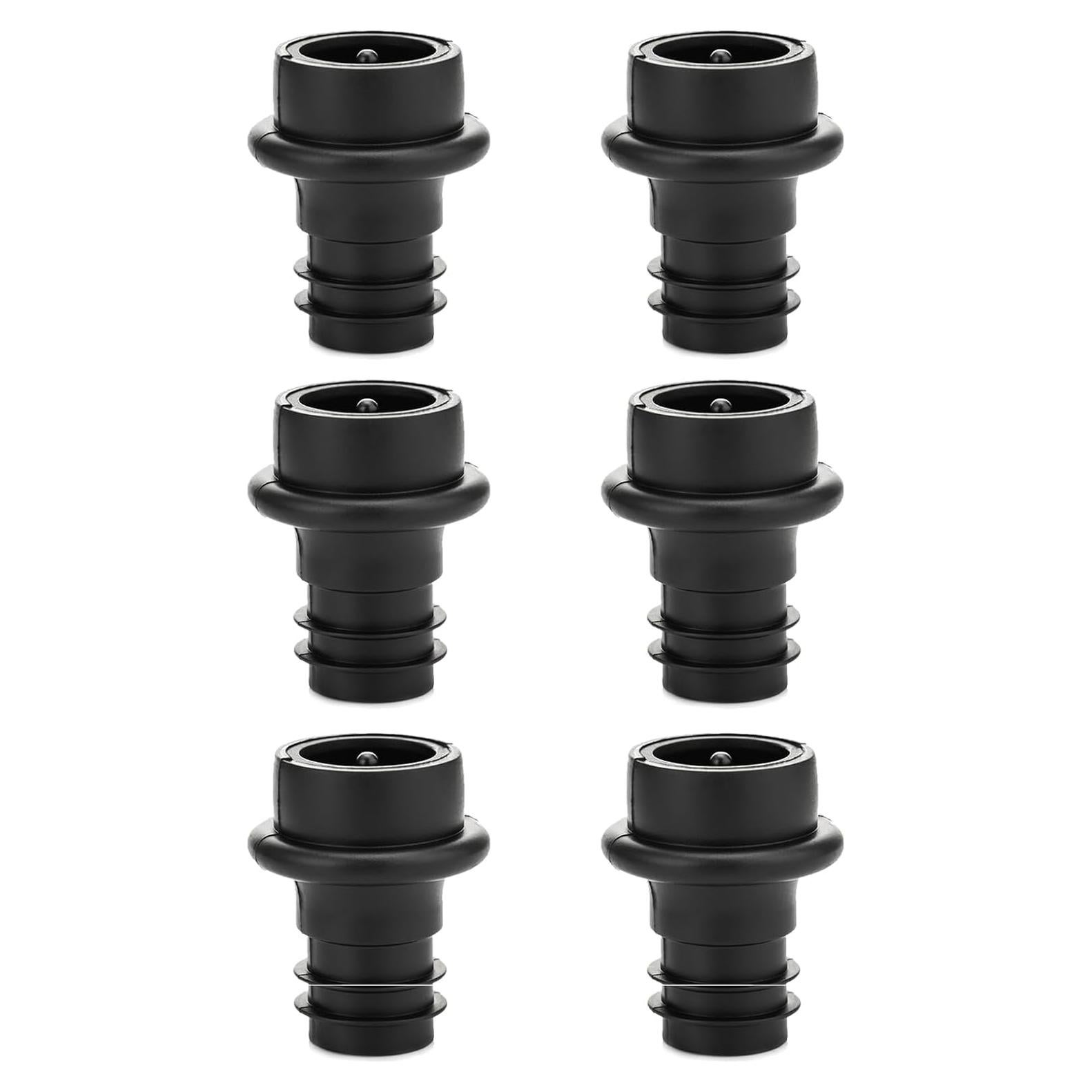 Tapones de Vino al Vacío WOTOR - 6 Piezas Reutilizables Negro