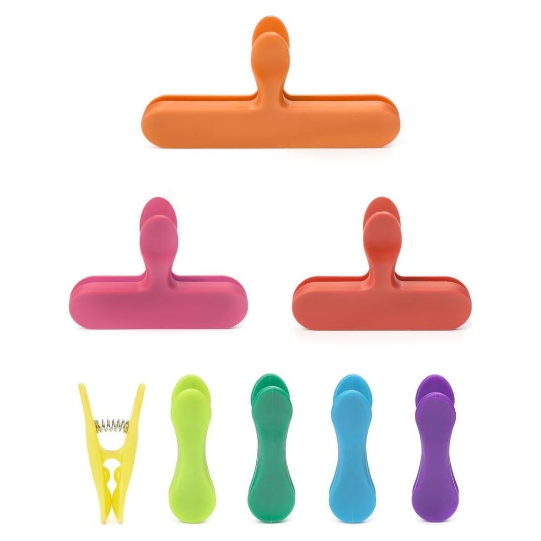 Set de 8 Clips para Bolsas Kikkerland Arcoíris Multicolor