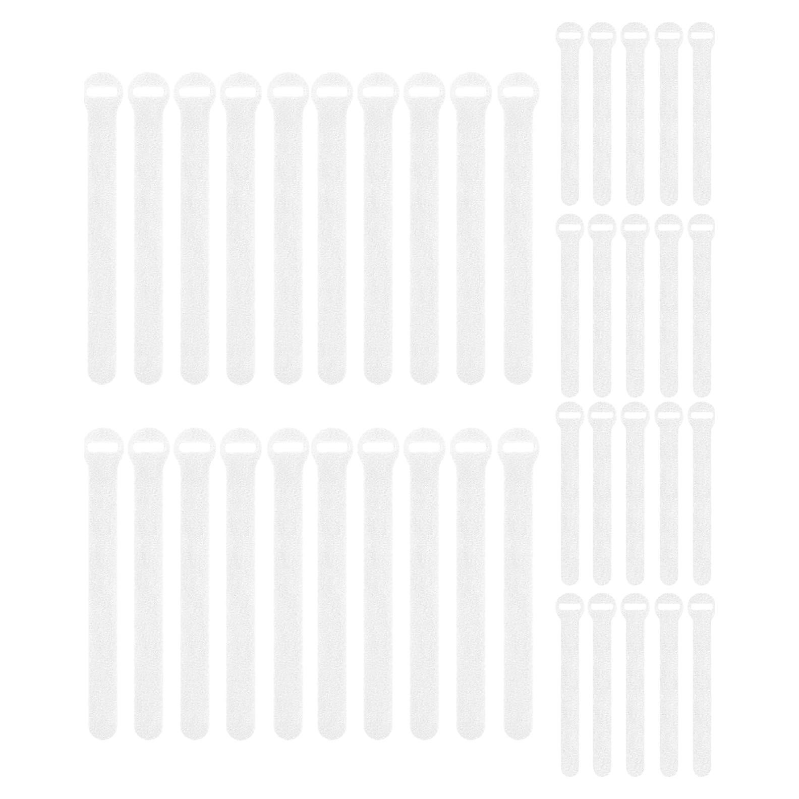 Bridas Autoadhesivas Wrap-It Storage 40 Piezas 10 y 20 cm Nylon Blanco