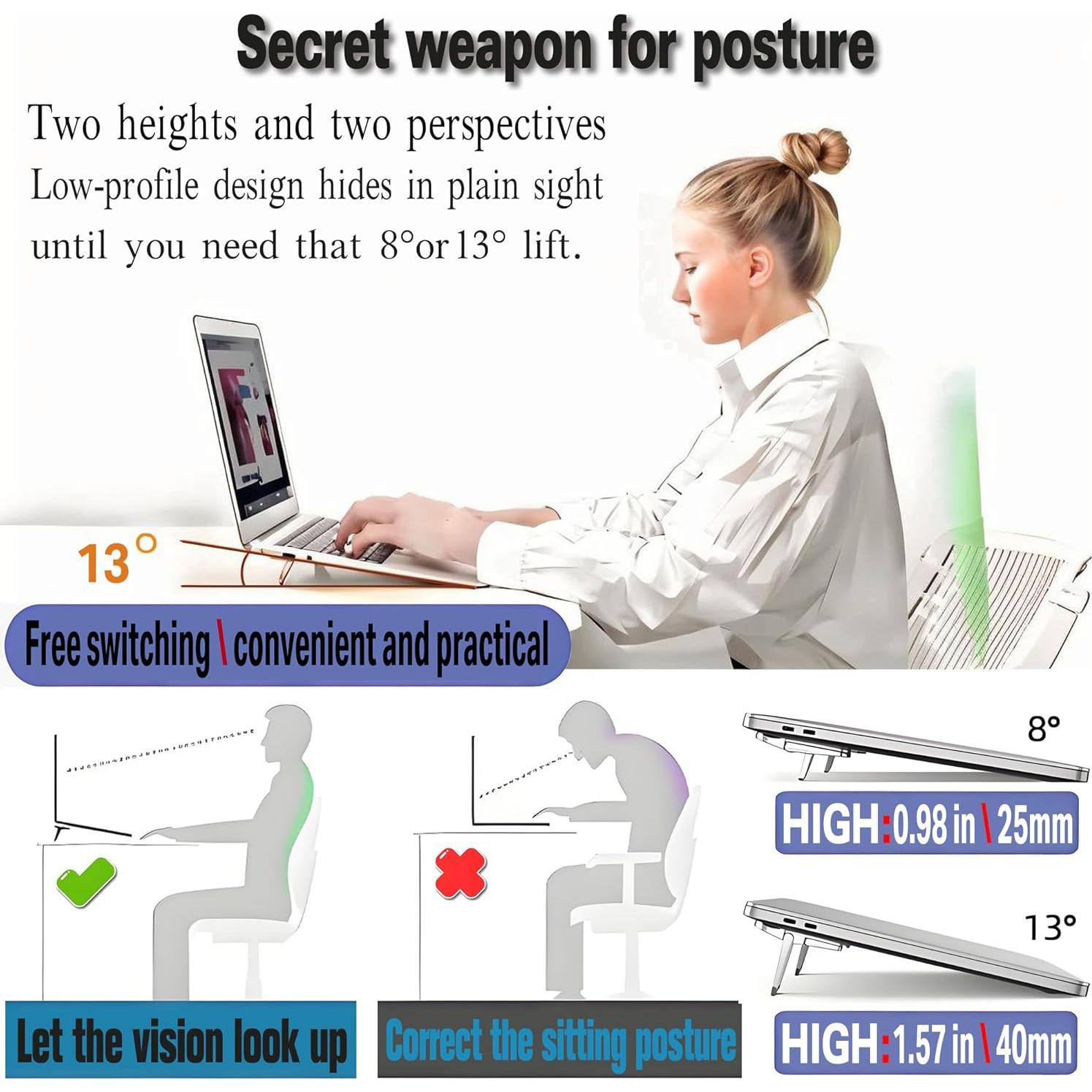 Soporte para Laptop Ajustable AYXKJ Ergonómico Plegable Negro