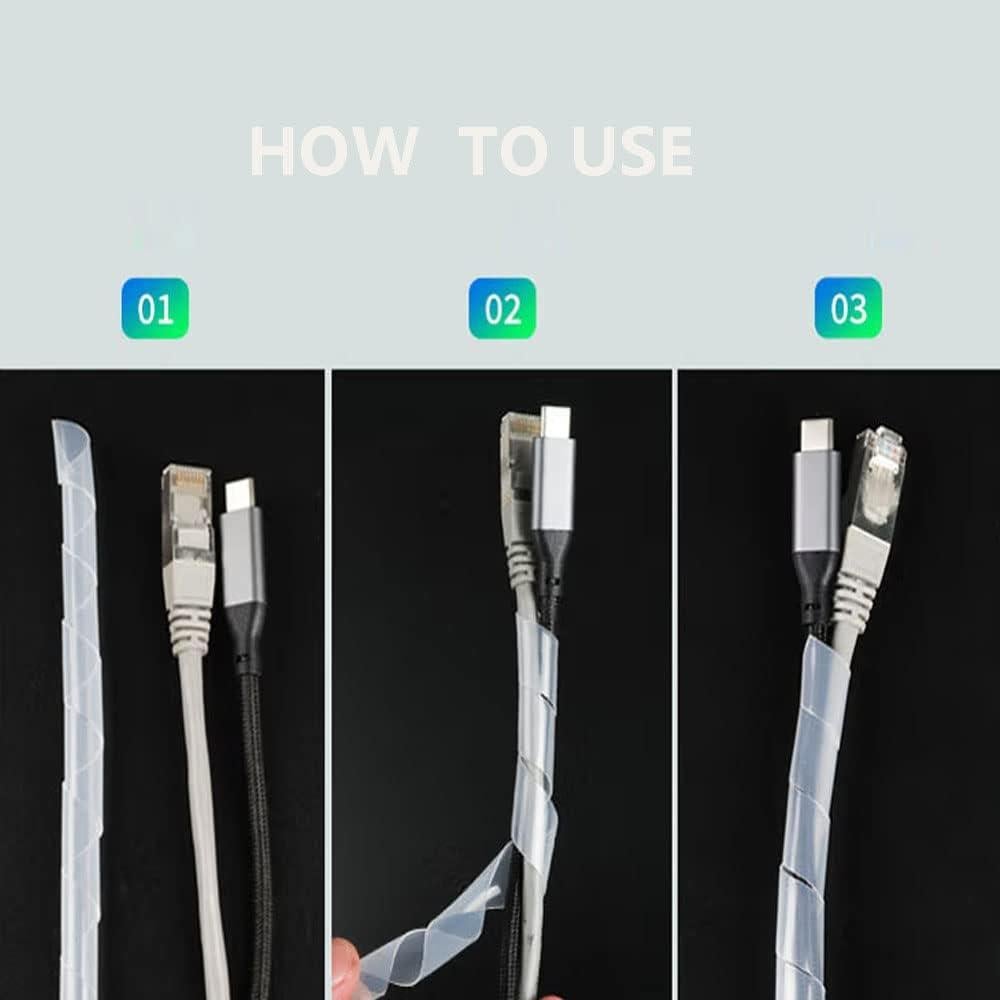 Envoltura de Cable Espiral Tsurpcao 12mm 20 Metros Negro