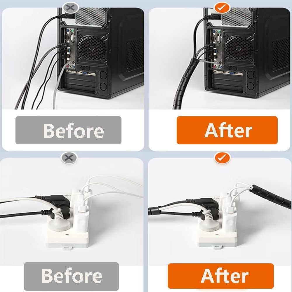 Envoltura de Cable Espiral Tsurpcao 12mm 20 Metros Negro