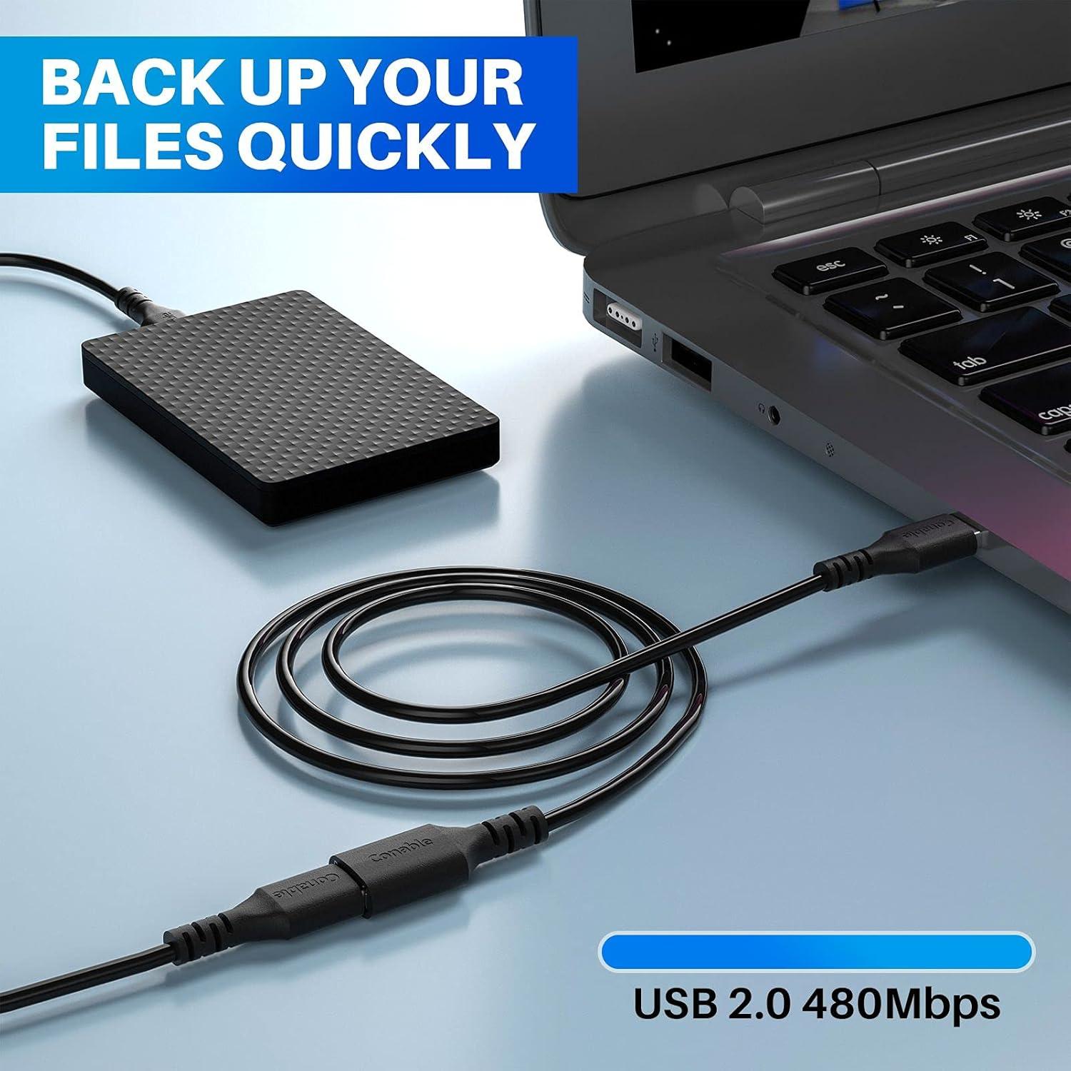 Paquete de 3 Cables de Extensión USB 2.0 Conable 60 cm