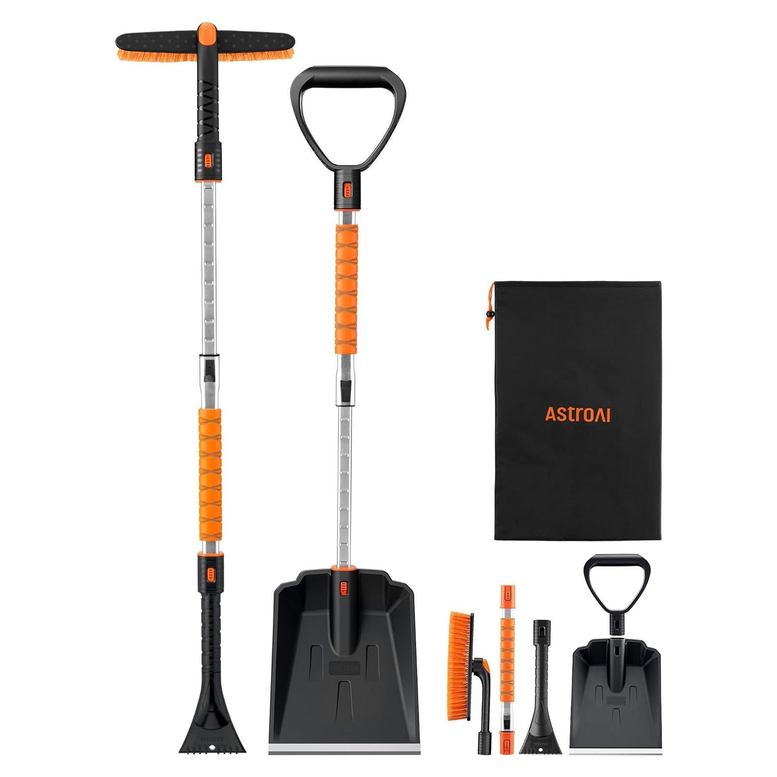 Kit de Pala y Cepillo de Nieve AstroAI 2 en 1 Extensible