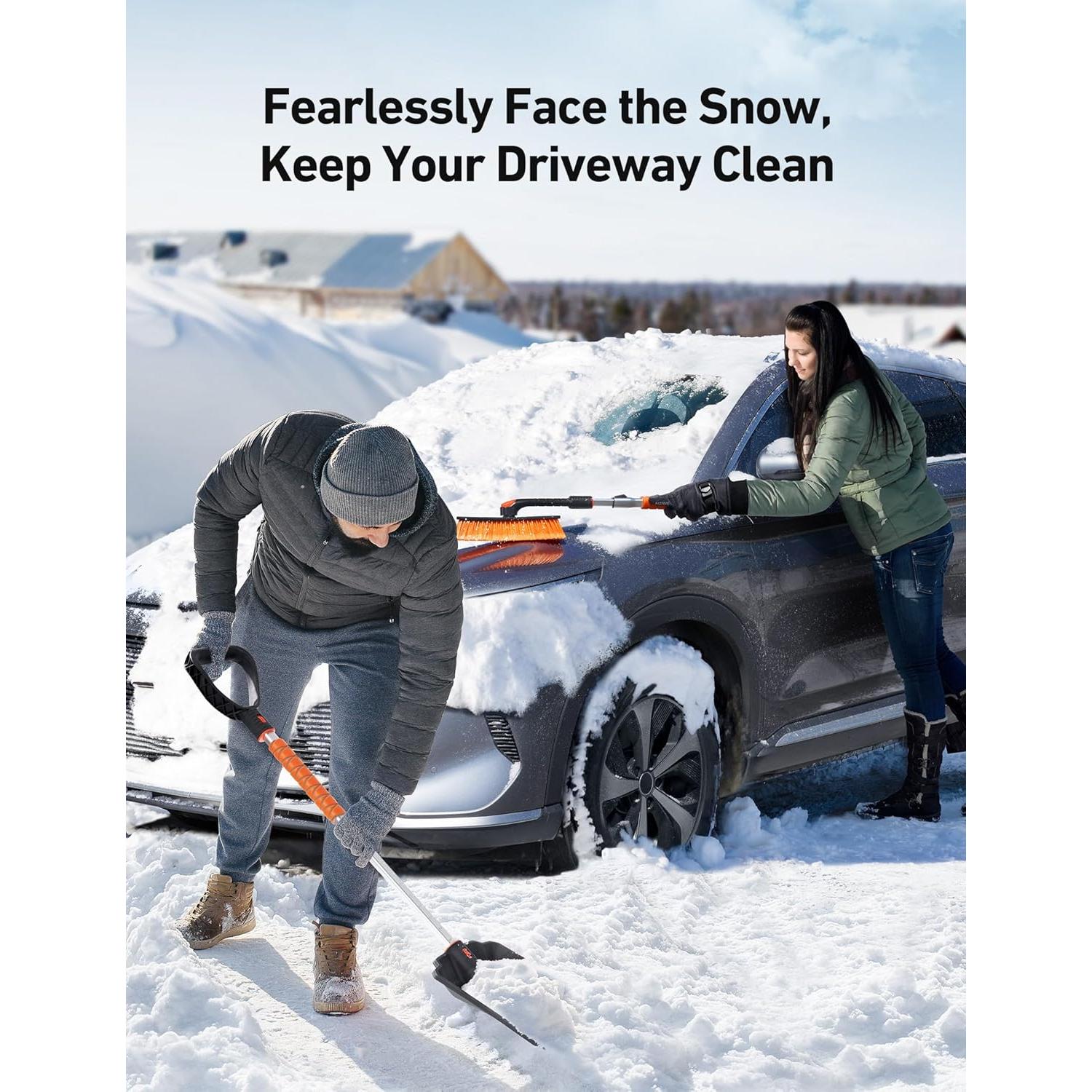 Kit de Pala y Cepillo de Nieve AstroAI 2 en 1 Extensible