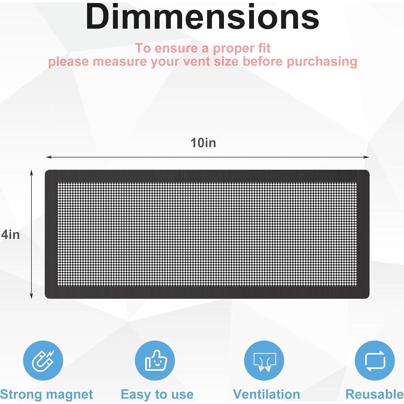 Cubiertas de Ventilación de Piso Magnéticas INITMMO 4x10 cm - 4 Piezas