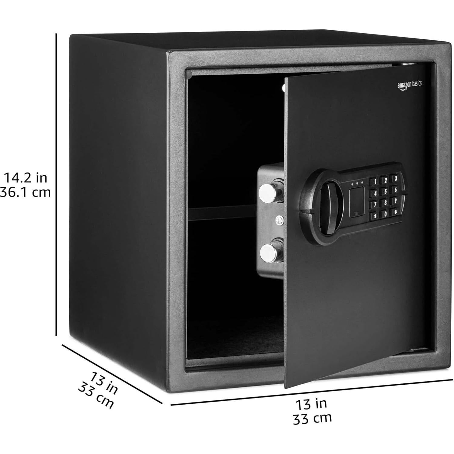 Caja Fuerte Electrónica Amazon Basics 1.2 Pies Cúbicos Acero