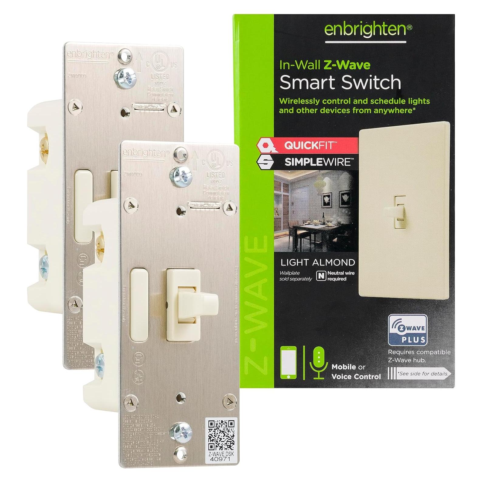 Interruptor Inteligente Z-Wave Plus Enbrighten Almendra 2 Unidades