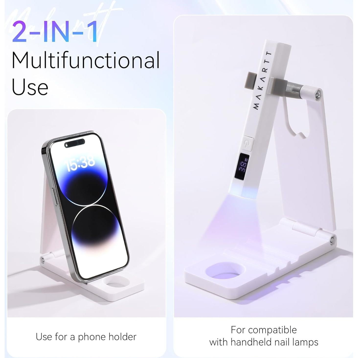 Soporte de lámpara UV Makartt E0983: Plegable, 360° ajustable